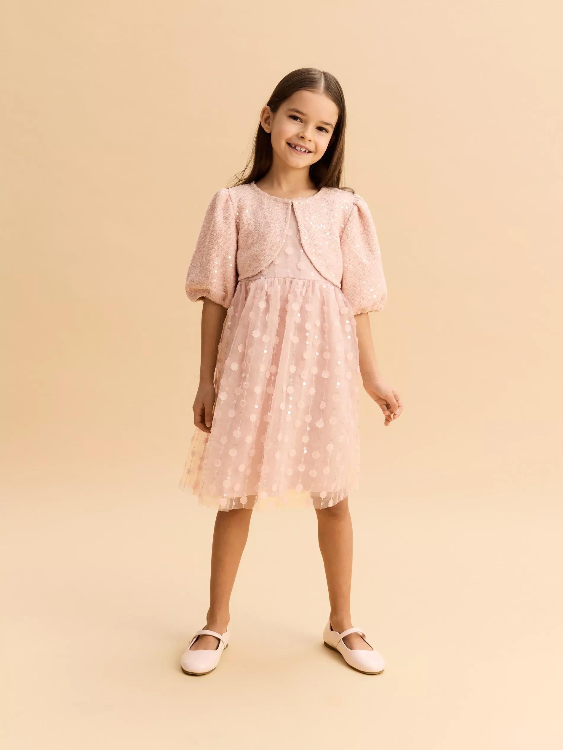 Pink Dress & Vest, Kids Girl, , large image number 3