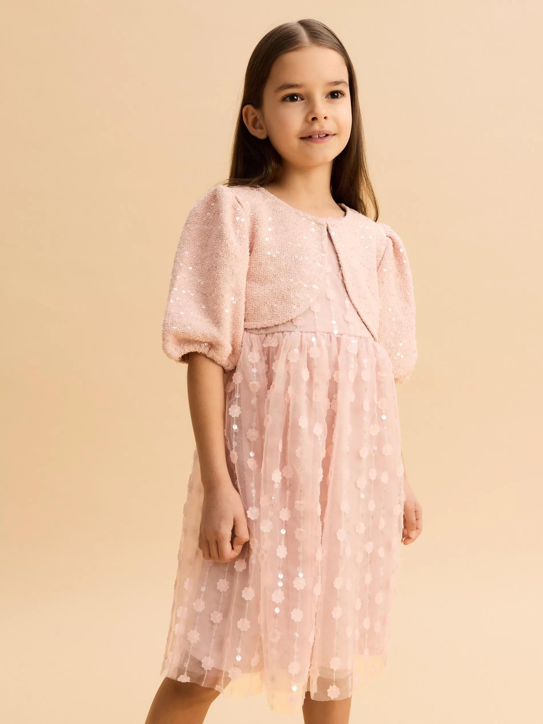 Pink Dress & Vest, Kids Girl, , large image number 4