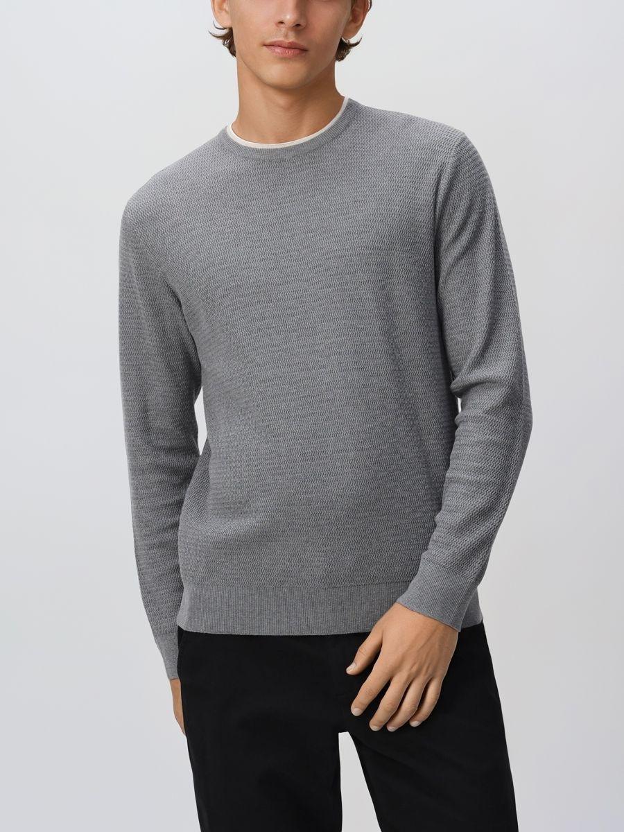 Grey Sweaters with a high cotton content, Grey, medium