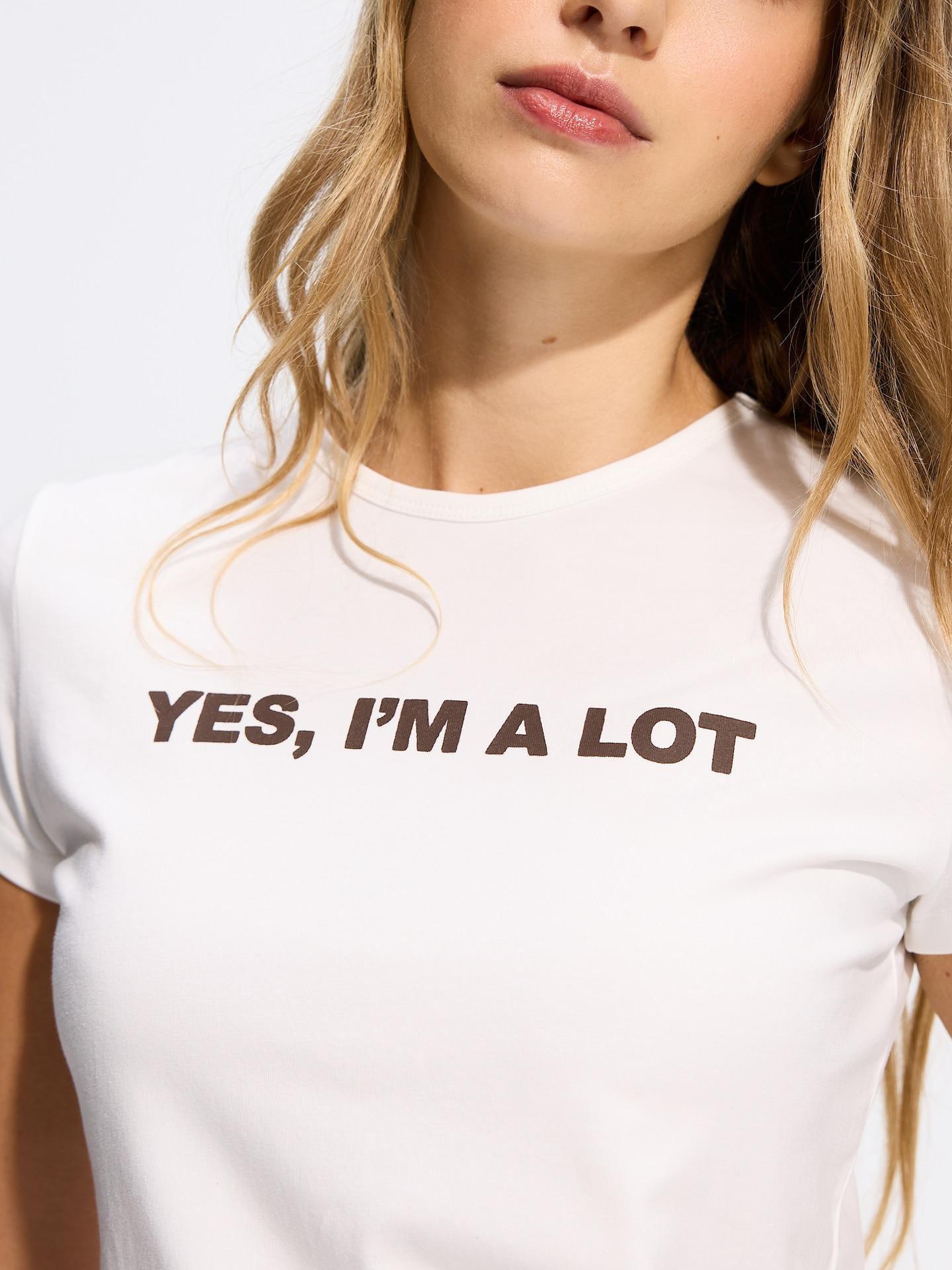 White T-Shirt With Print, White, medium