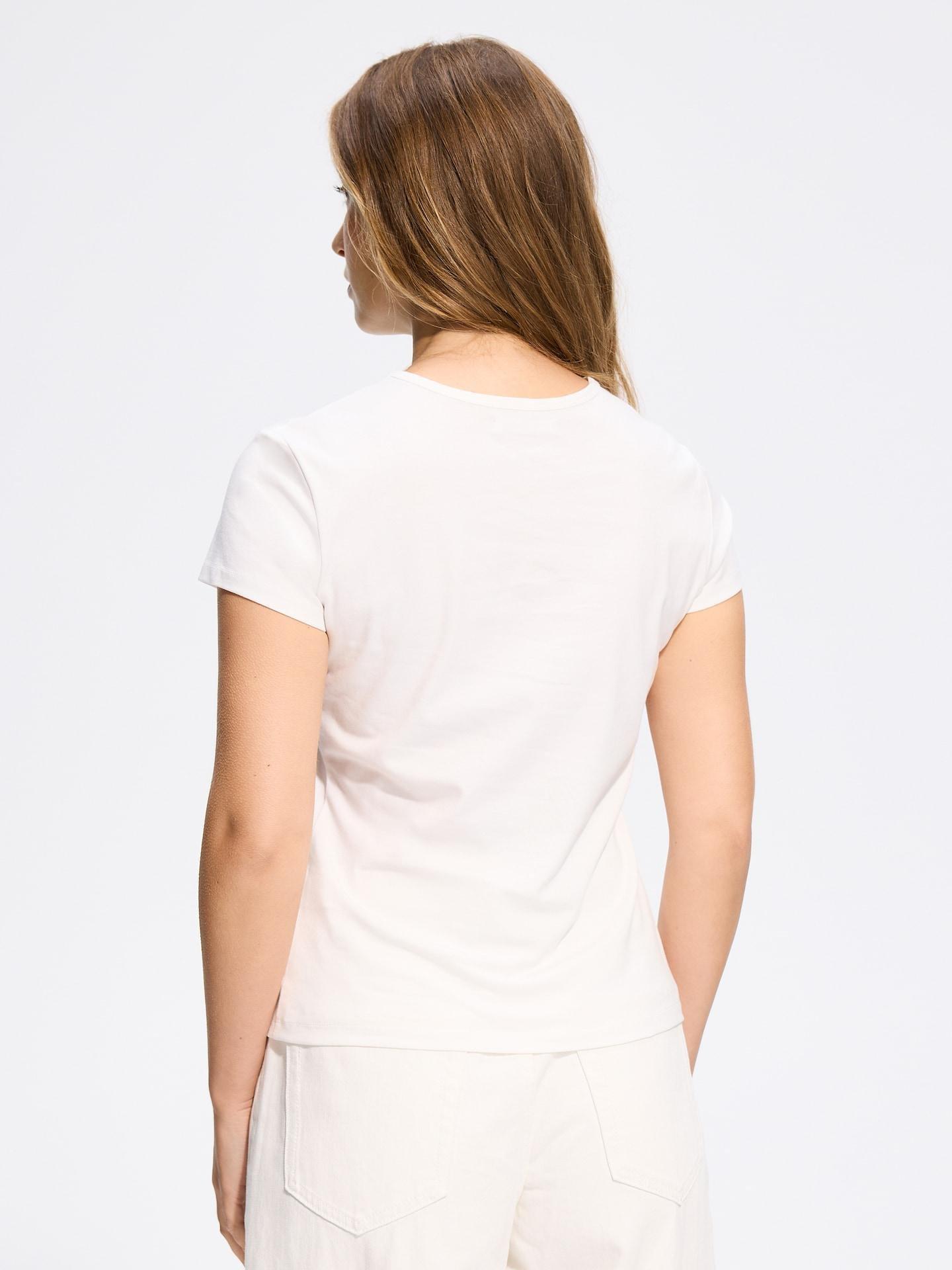 White T-Shirt With Print, White, large image number 4