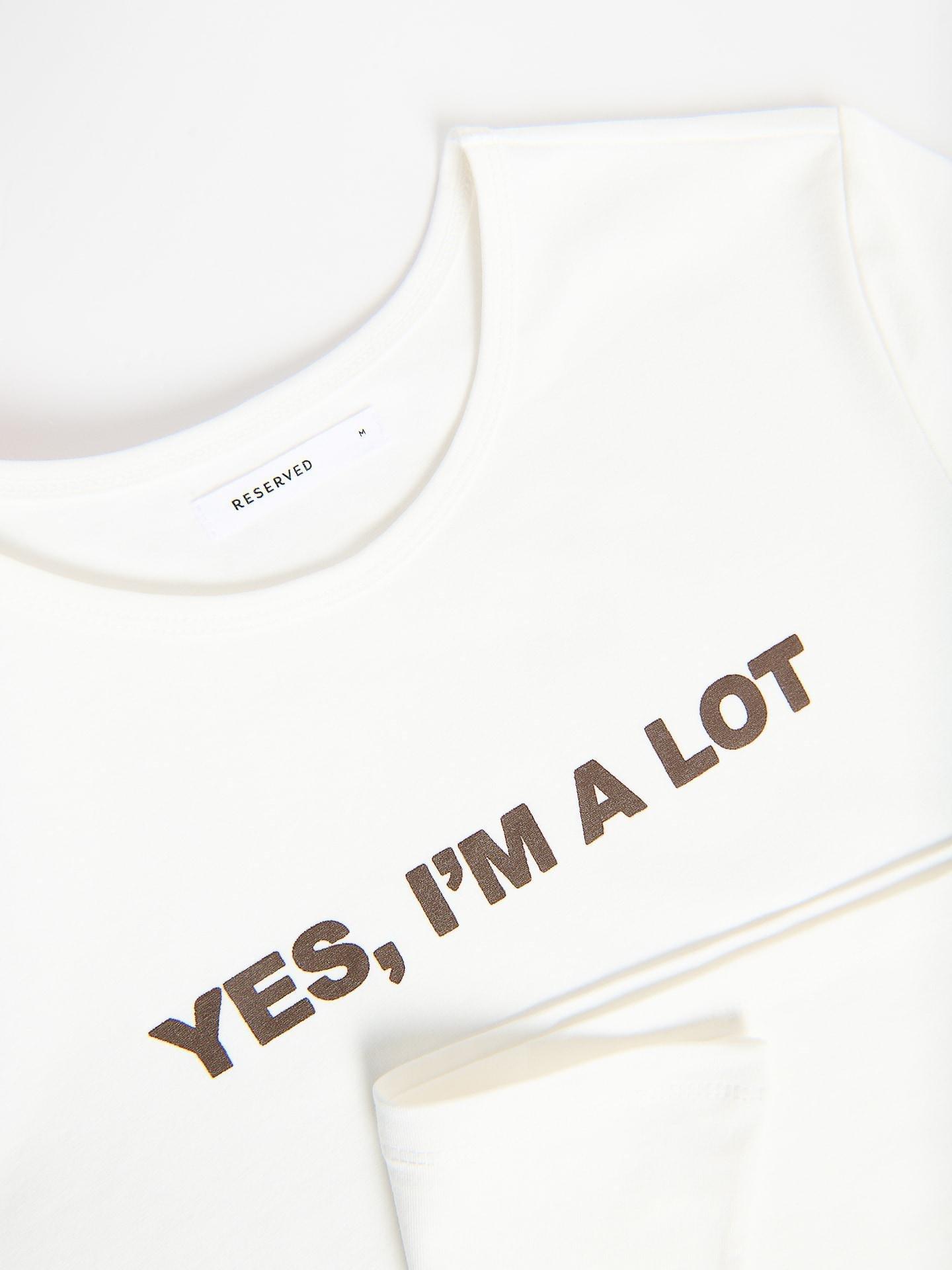 White T-Shirt With Print, White, large image number 5