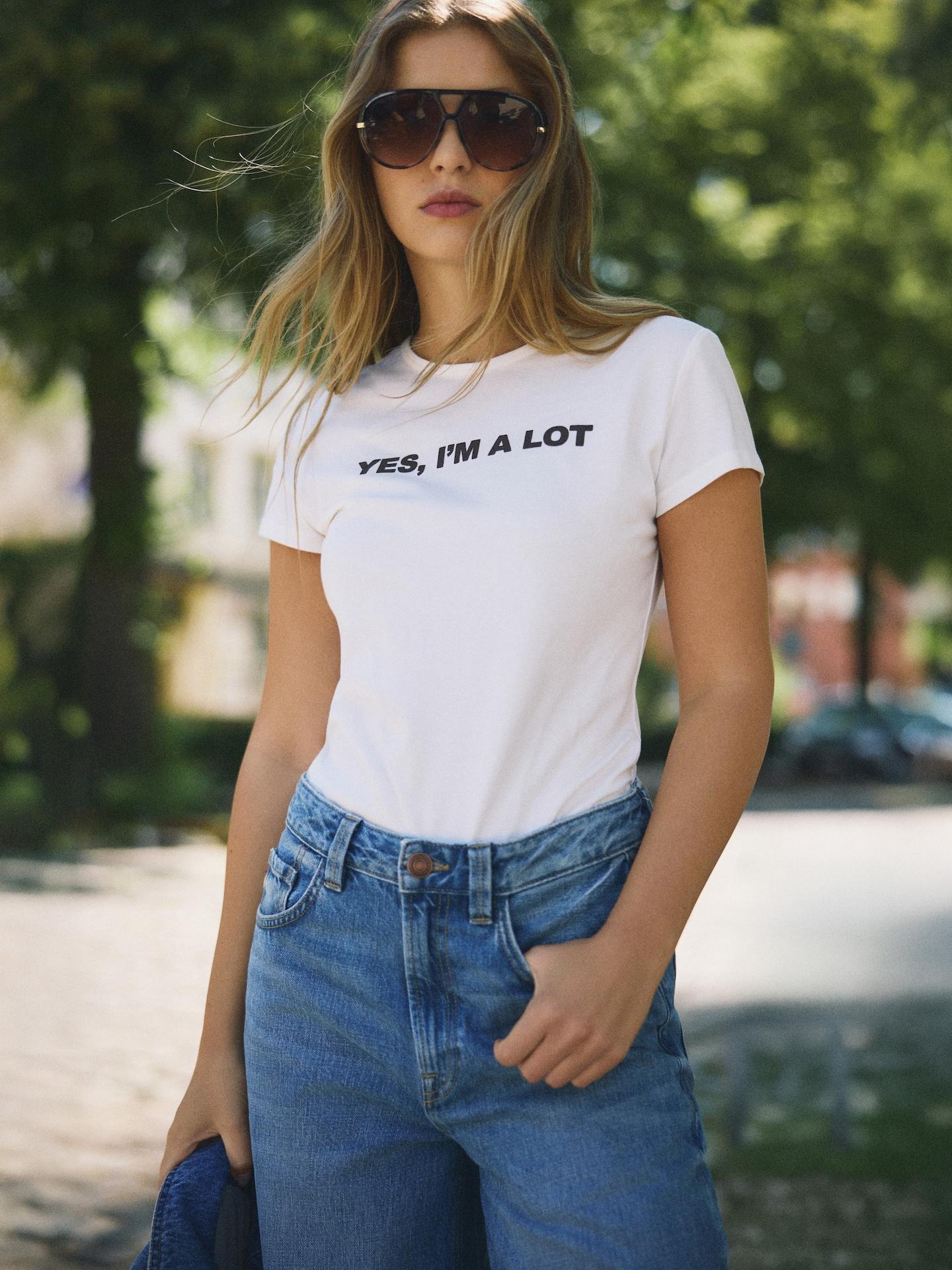 White T-Shirt With Print, White, large image number 6