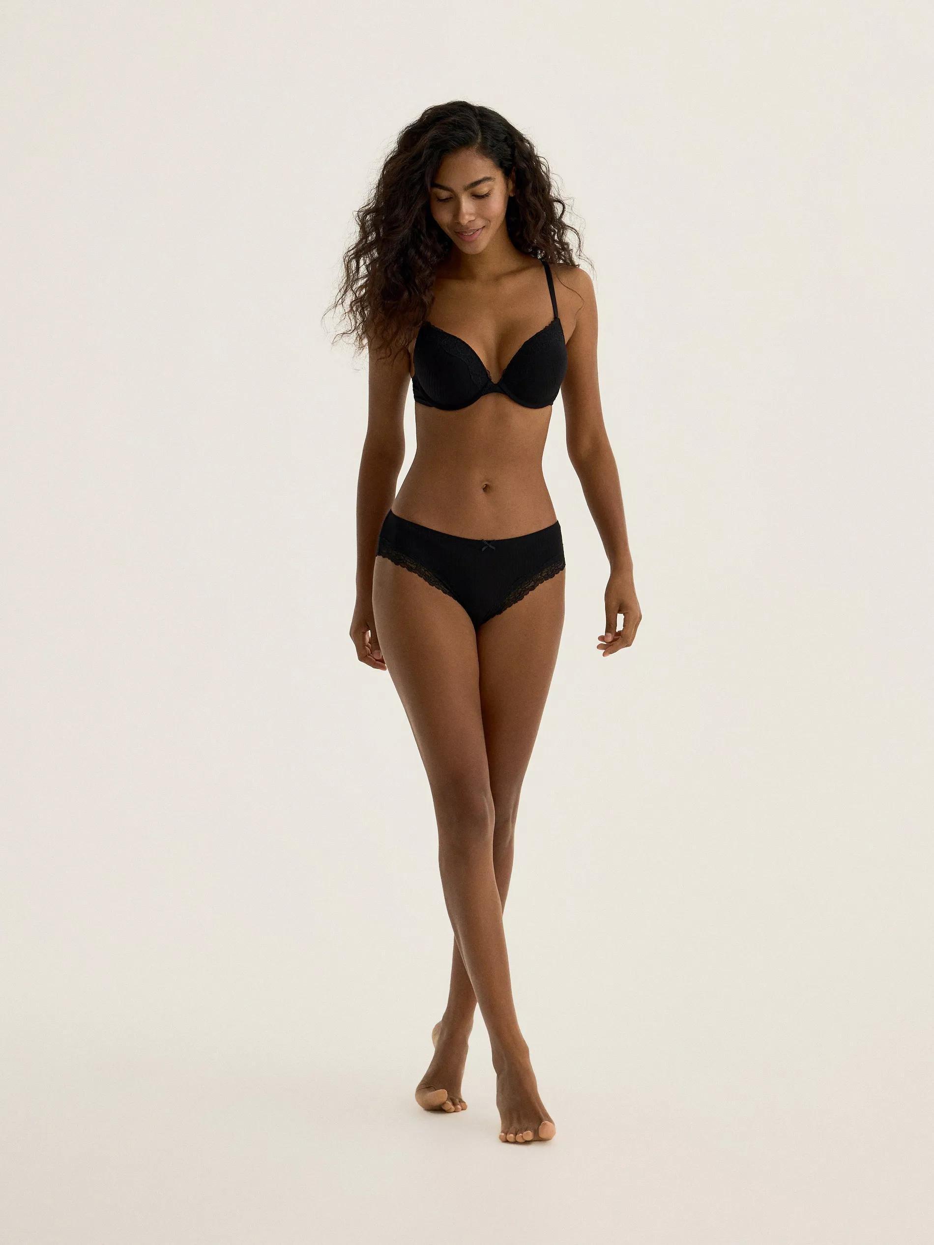 BLACK 2-pack of viscose-blend bras, Black, large image number 3