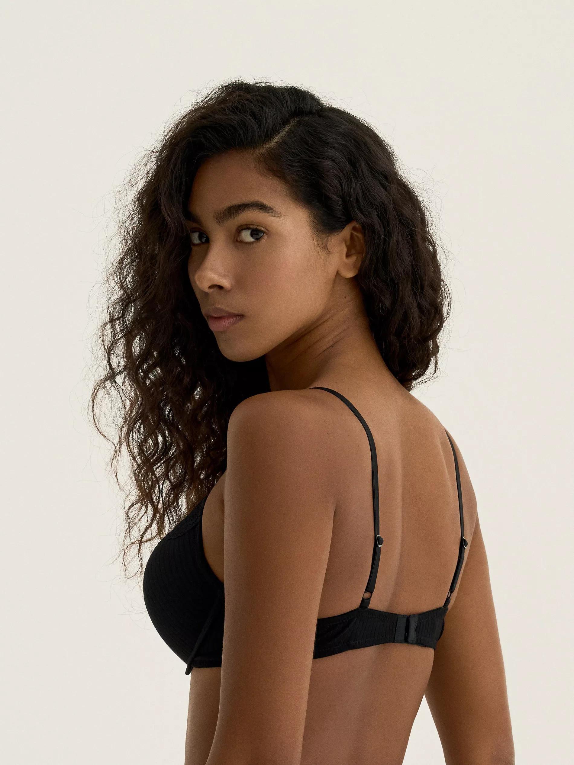 BLACK 2-pack of viscose-blend bras, Black, large image number 4