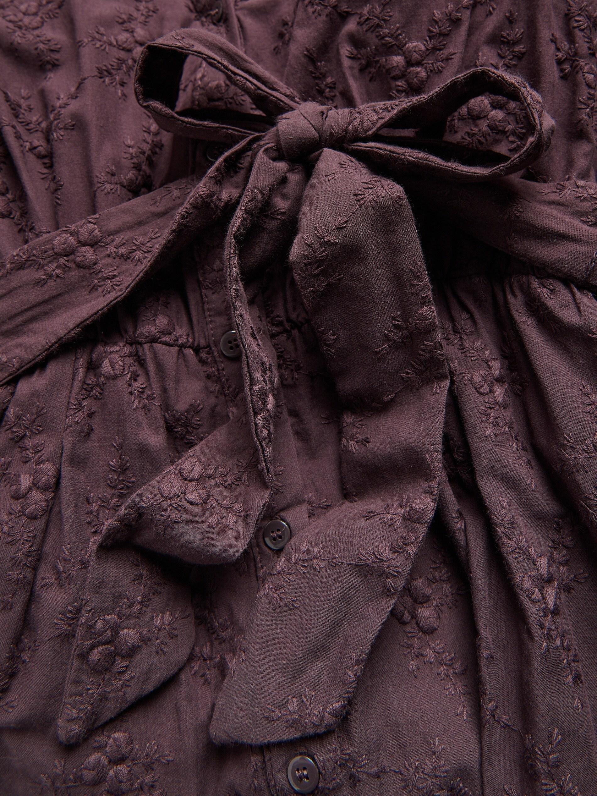 Brown Maxi Dress With Embroidery Detailing, Burgundy, large image number 5