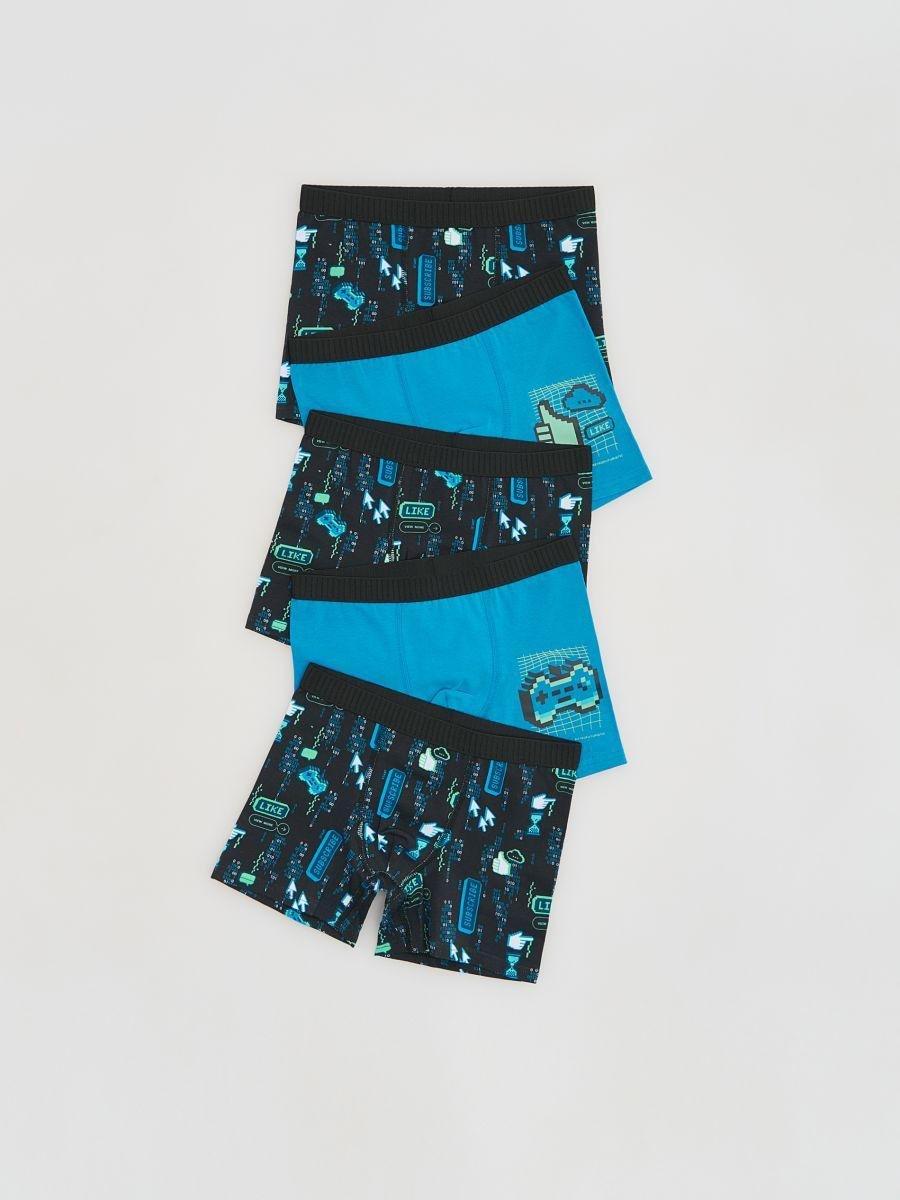 Black Cotton Boxers 5 Pack, Black, large image number 0