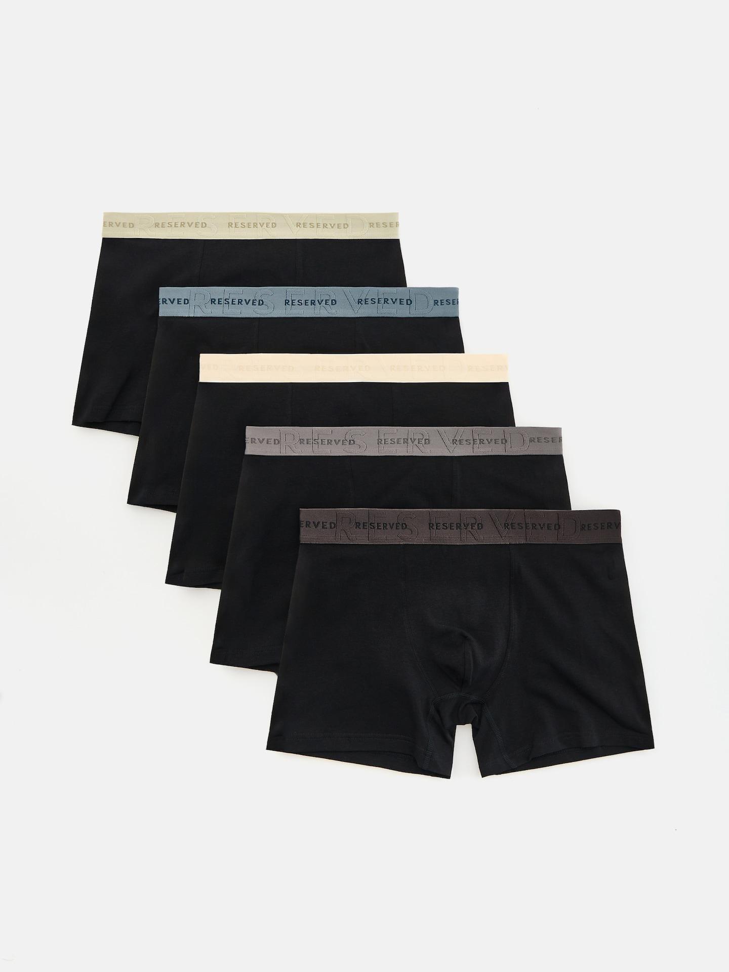 Black Long Boxers 5 Pack, Black, large image number 0