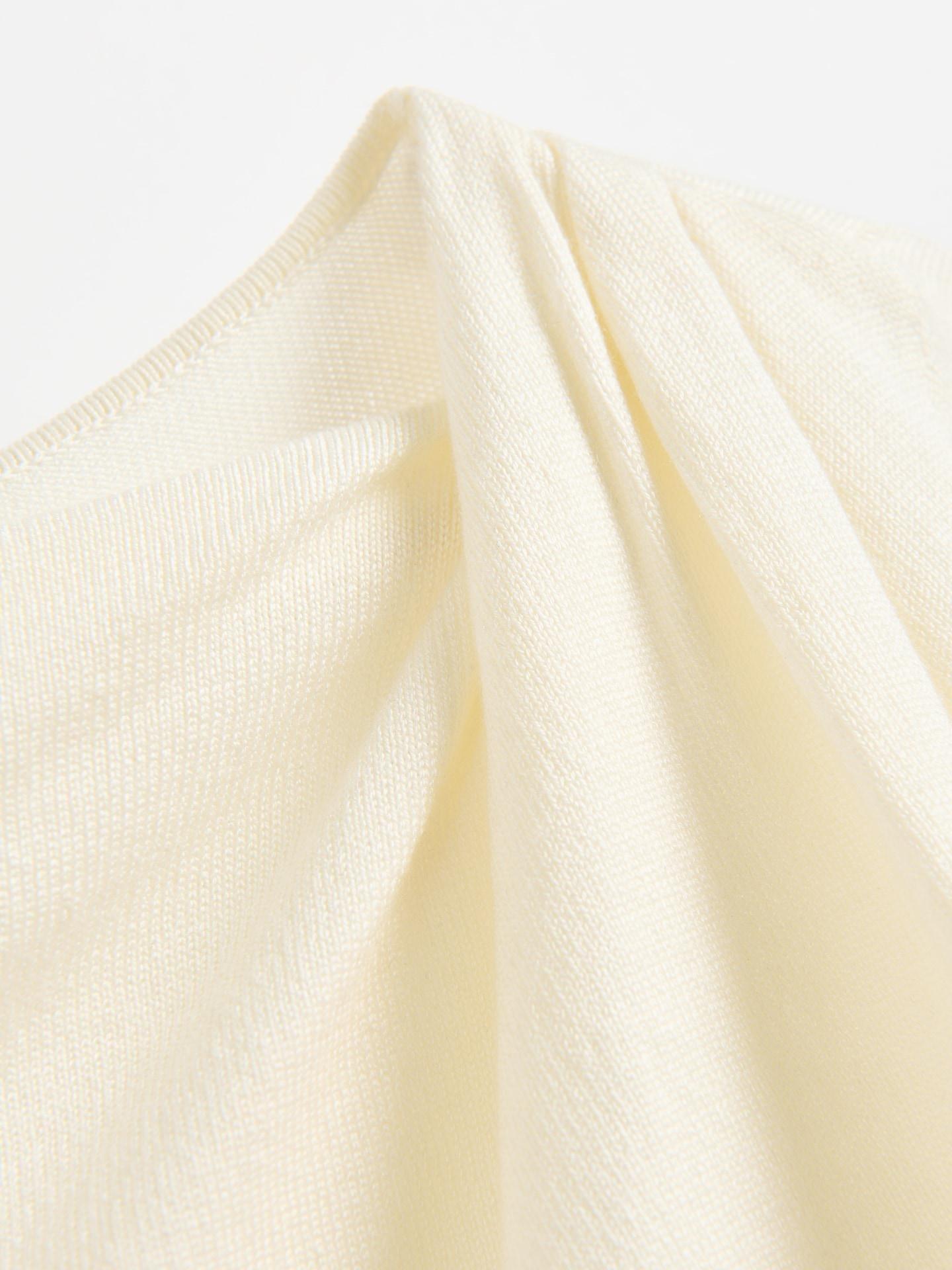 Beige Lyocell Blend Blouse, Ivory, medium