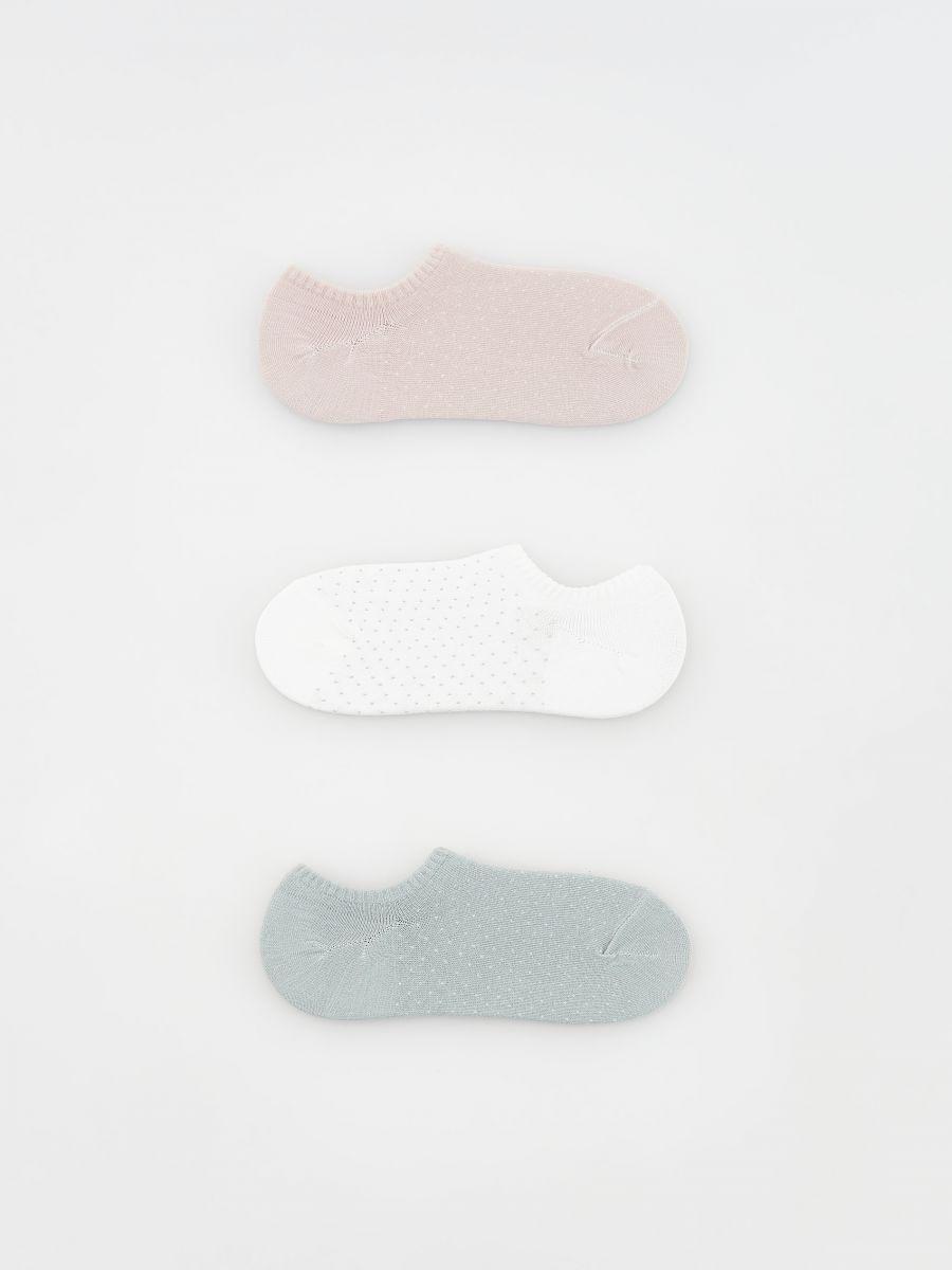 Green Cotton Short Socks, Set Of 3, , medium