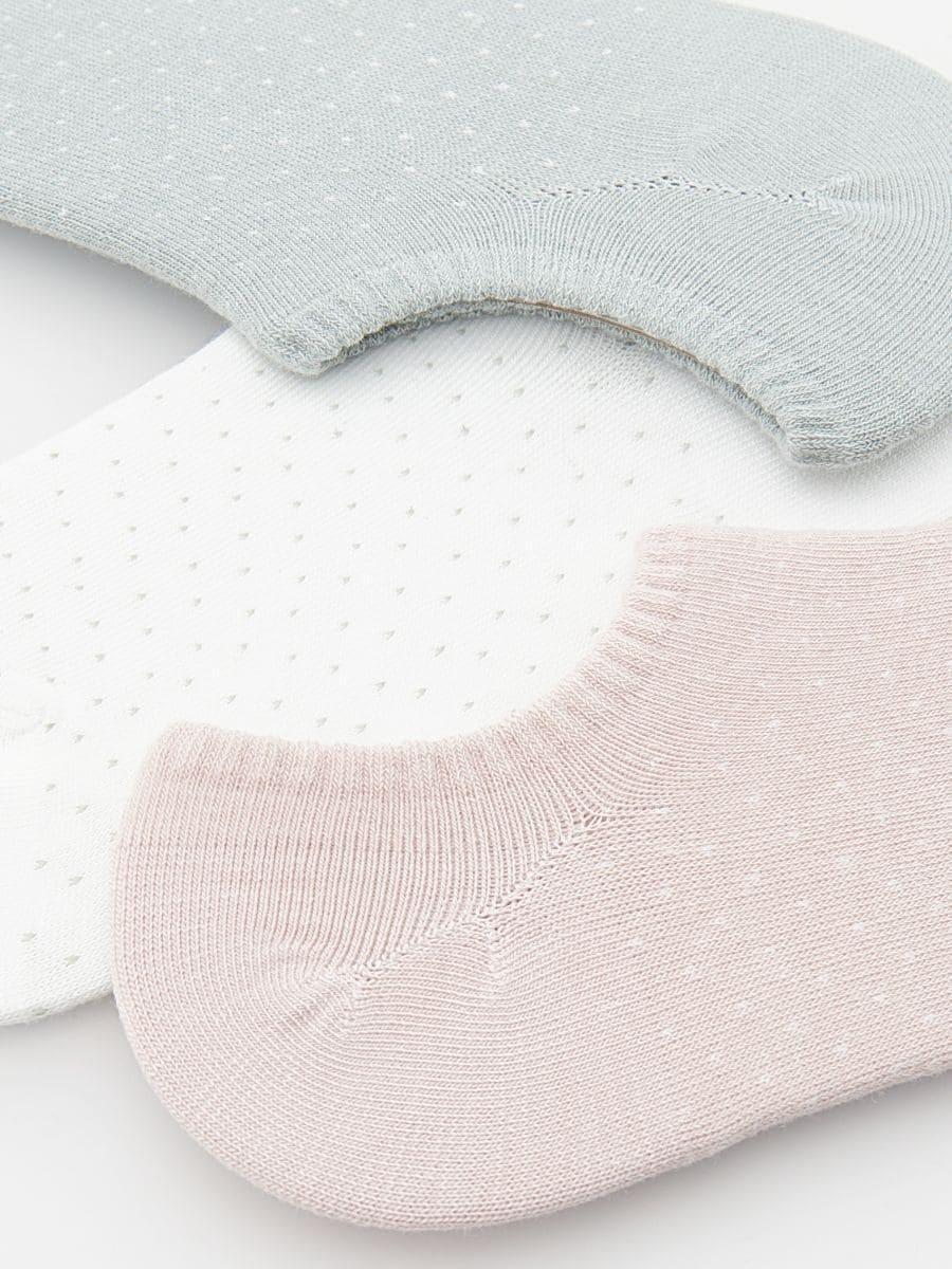 Green Cotton Short Socks, Set Of 3, , large image number 1