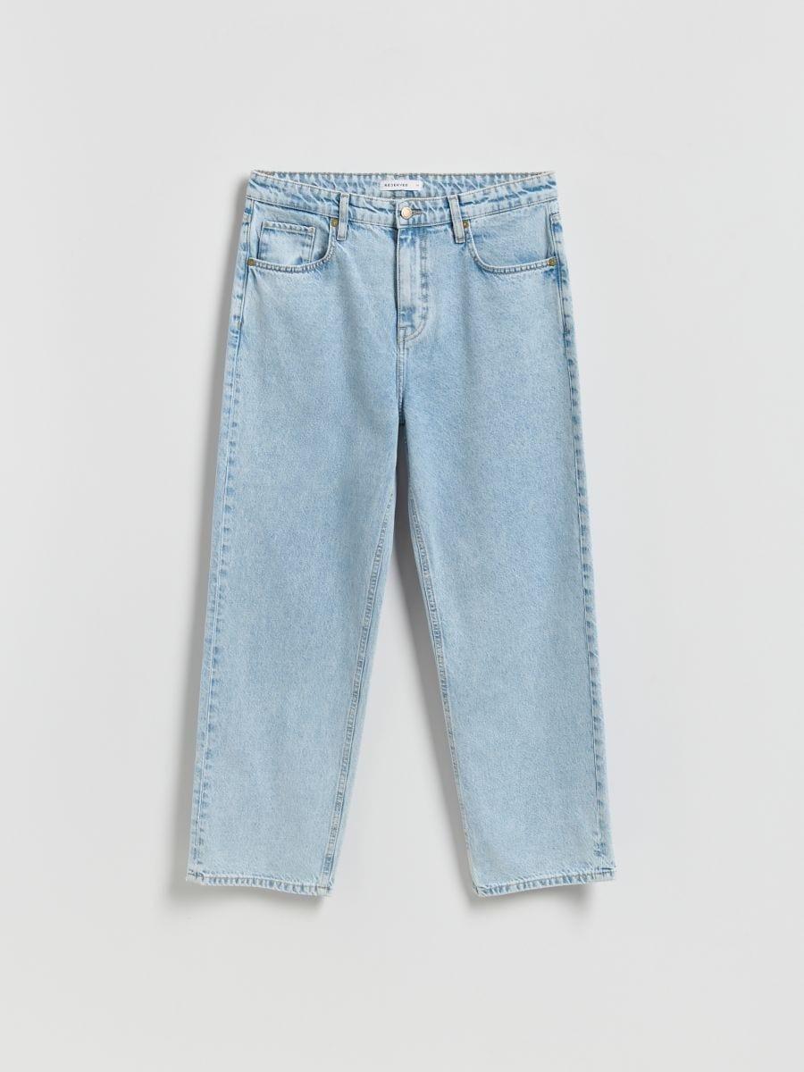 Blue Loose Jeans With Wash Effect, Blue, large image number 0