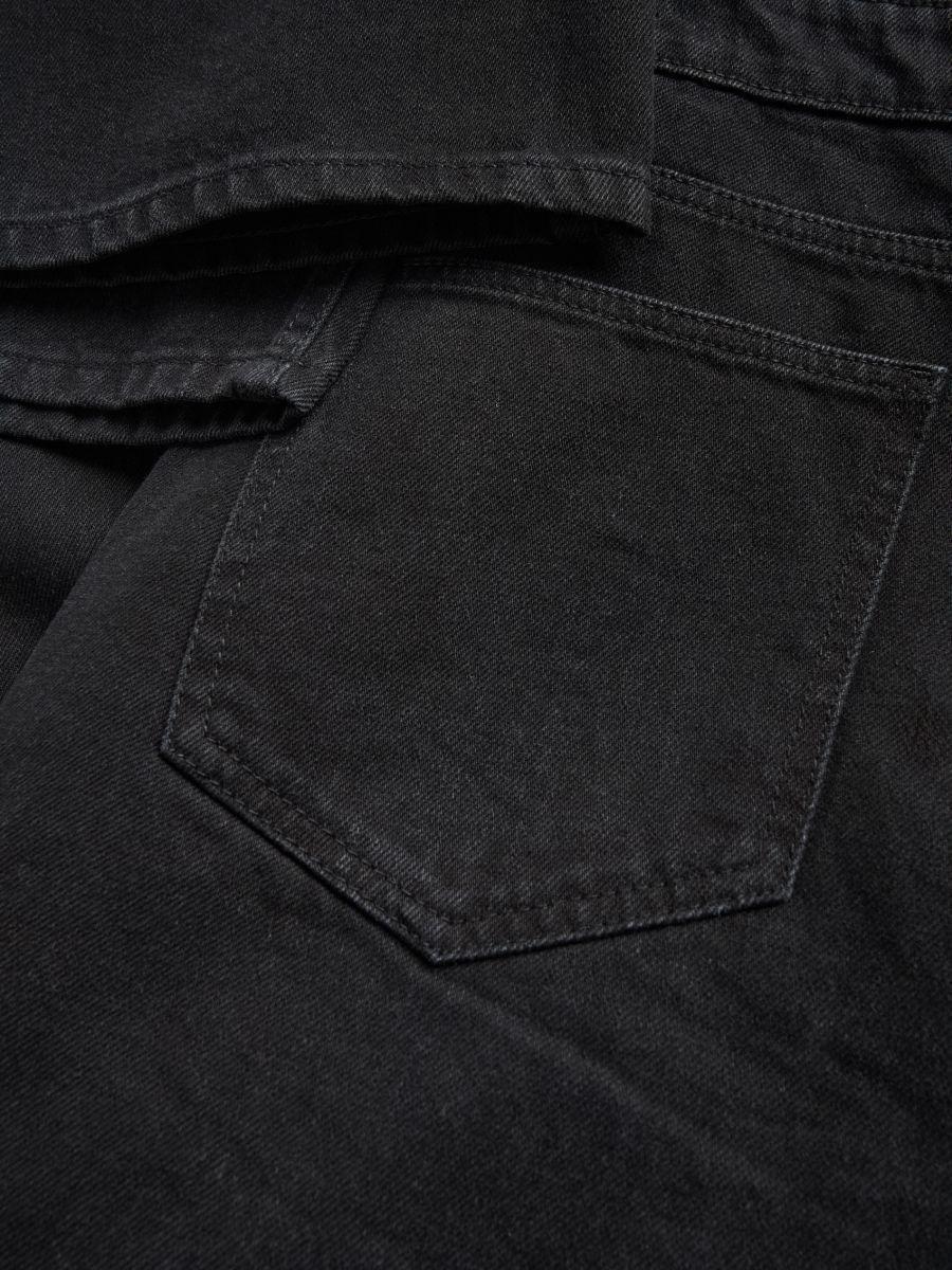 Black Loose Jeans With Wash Effect, Black, medium