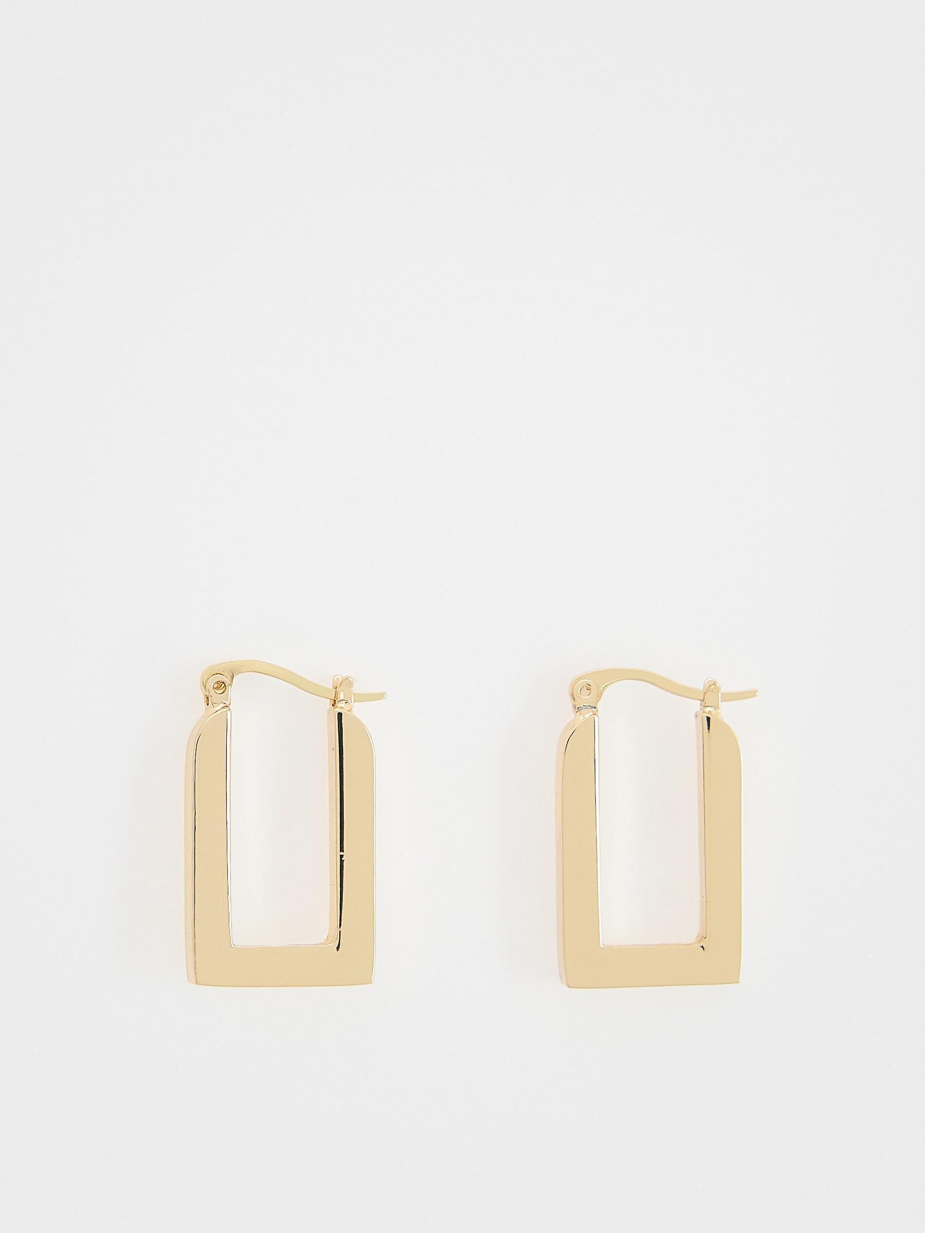 Gold Geometric Earrings, Golden, large image number 0