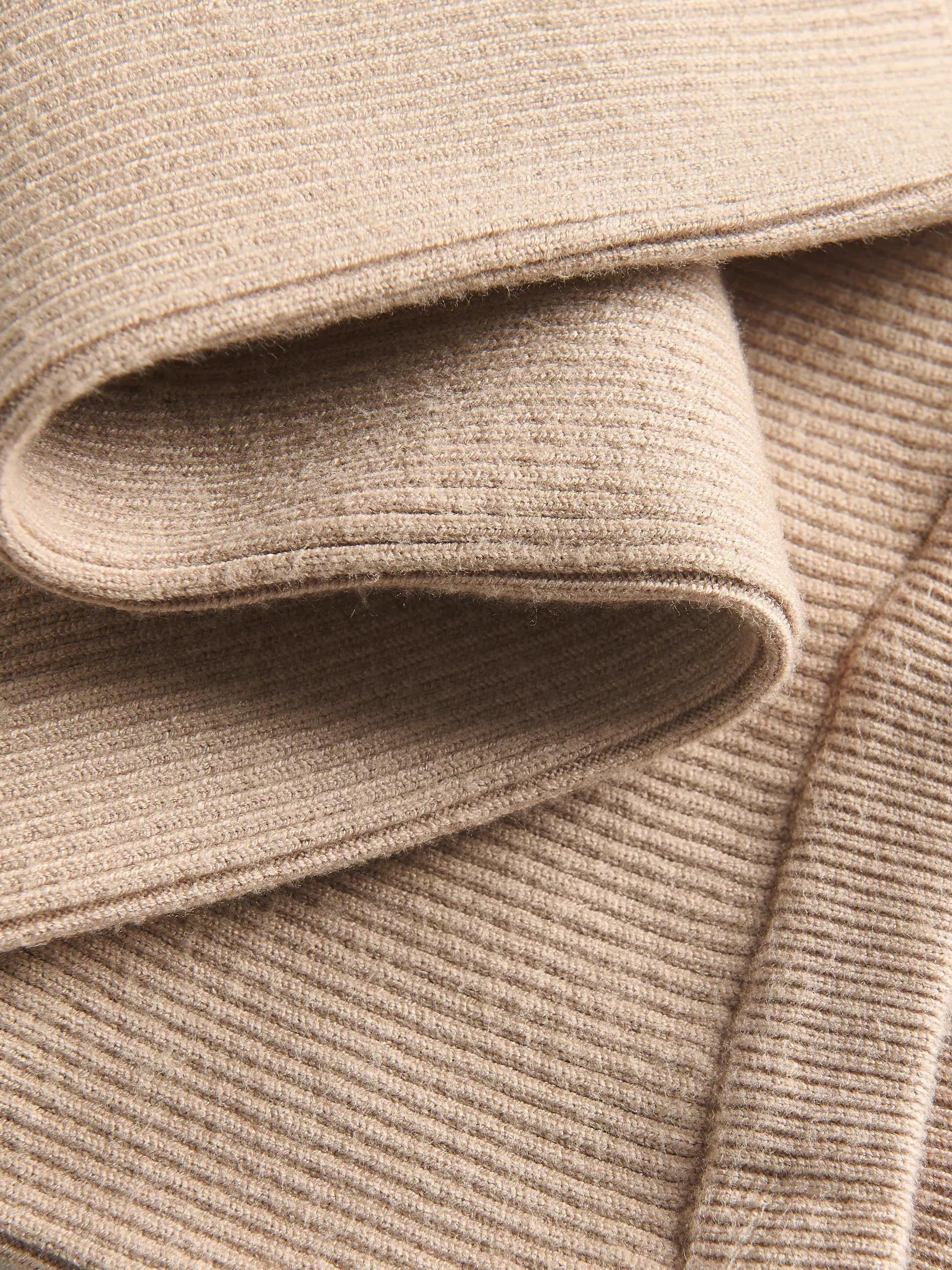 Beige Jersey Flared Pants, , large image number 3