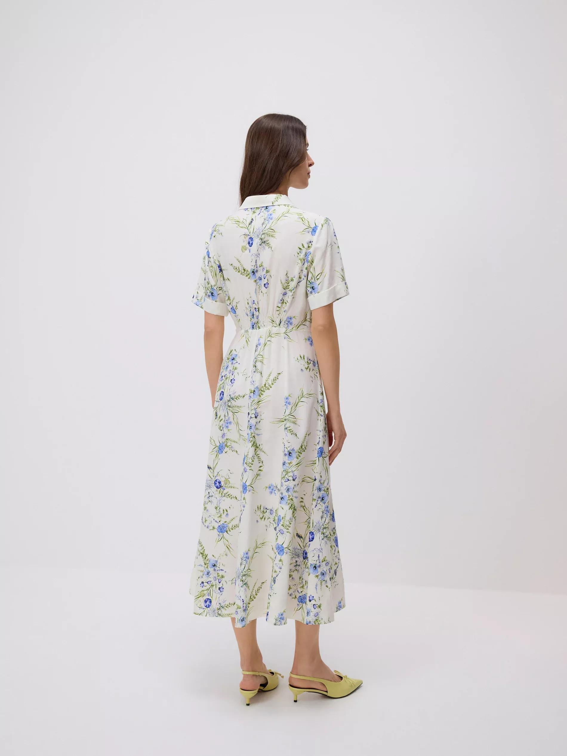 MULTICOLOR Linen blend midi dress, , large image number 3