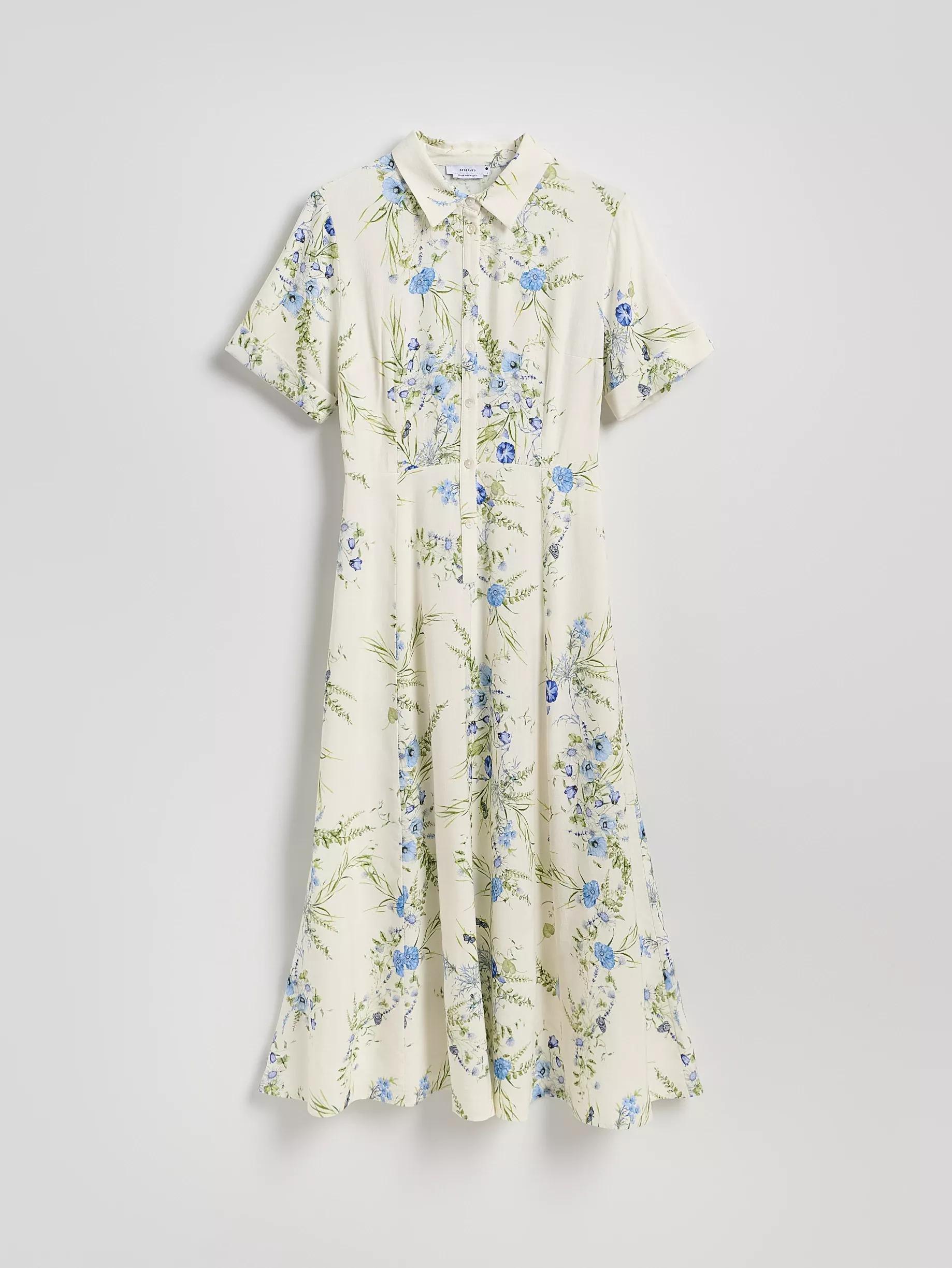MULTICOLOR Linen blend midi dress, , large image number 5
