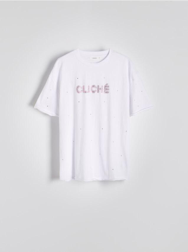 White T-Shirt With Print, , large image number 0