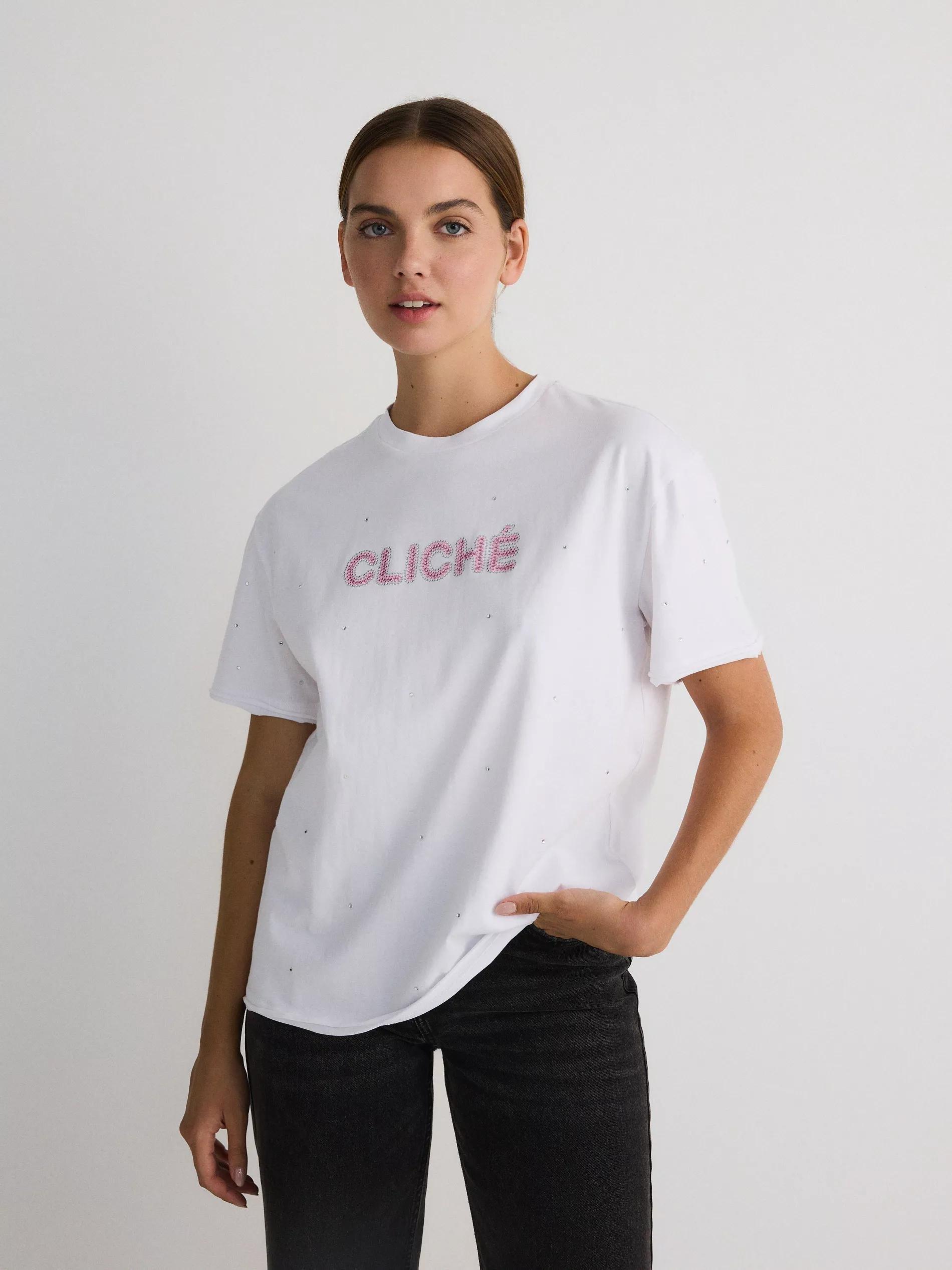 White T-Shirt With Print, , large image number 2