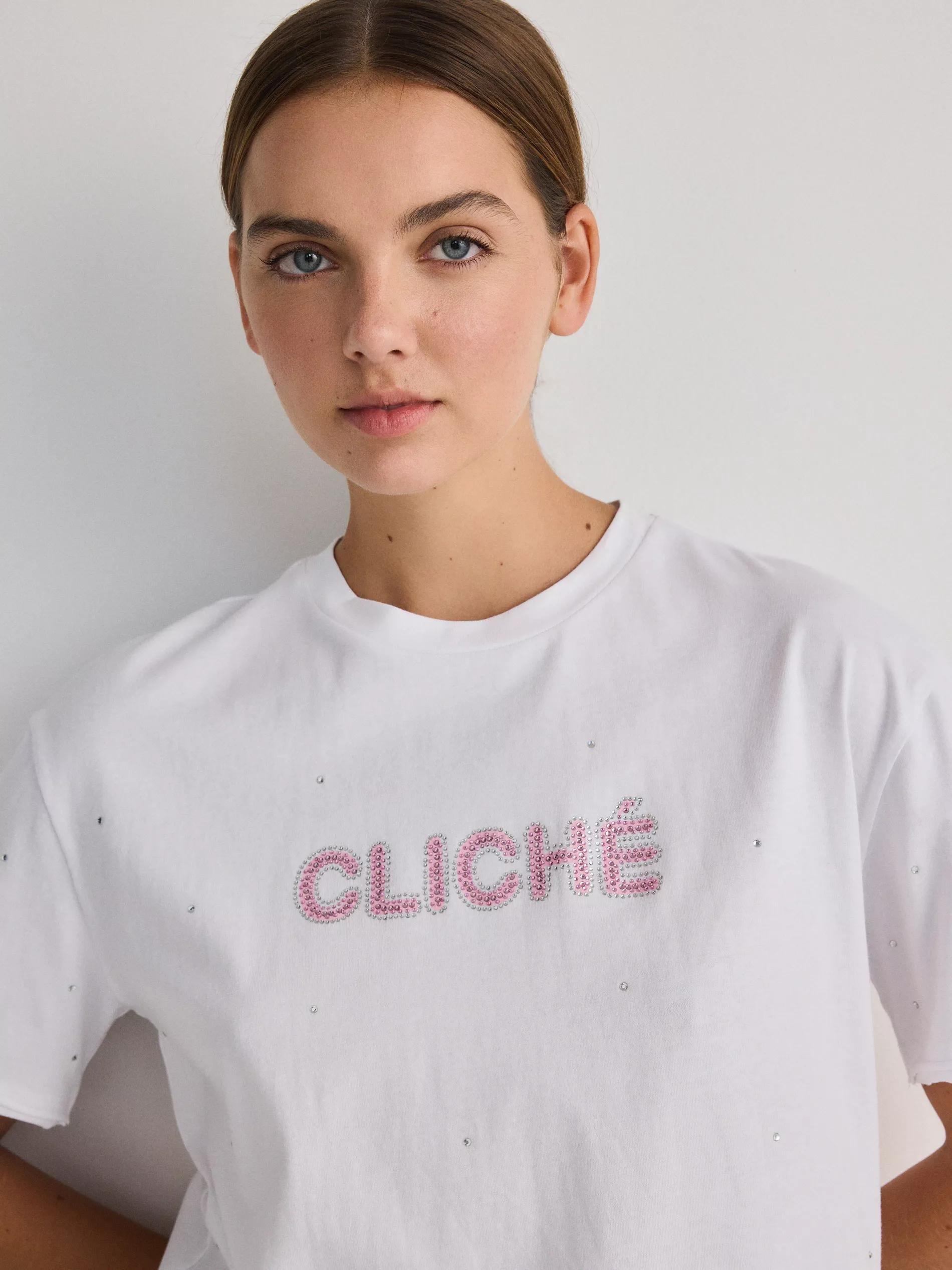 White T-Shirt With Print, , large image number 4