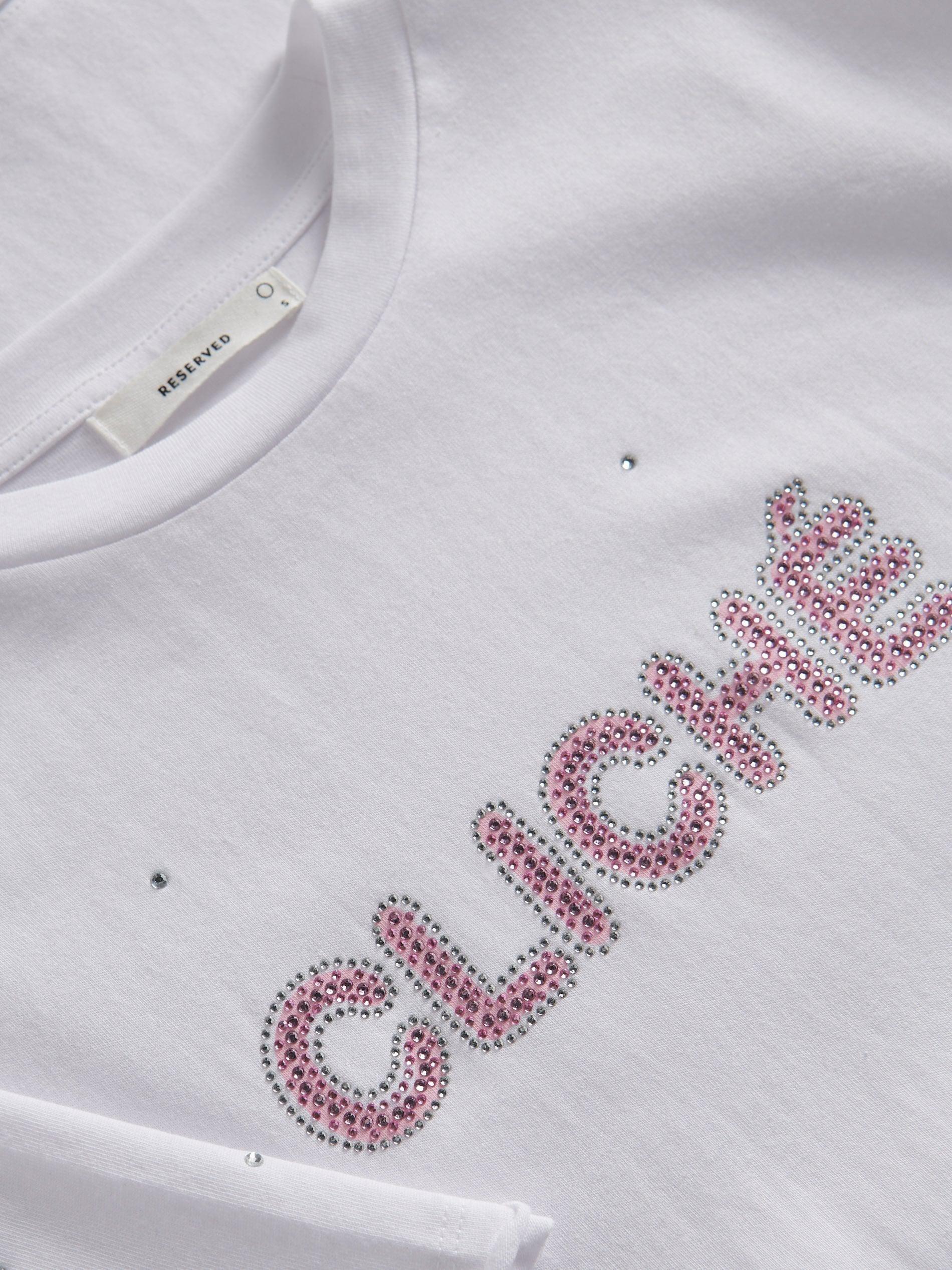 White T-Shirt With Print, , large image number 6