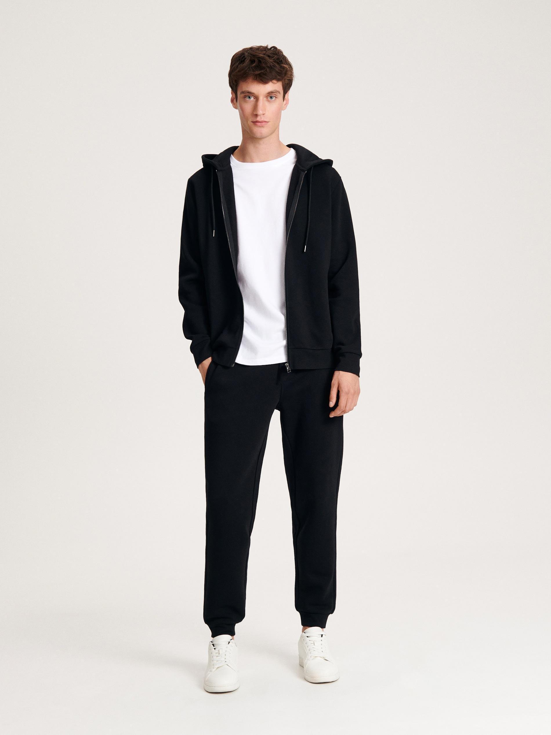 Black Regular Fit Tracksuit Bottoms, , large image number 0