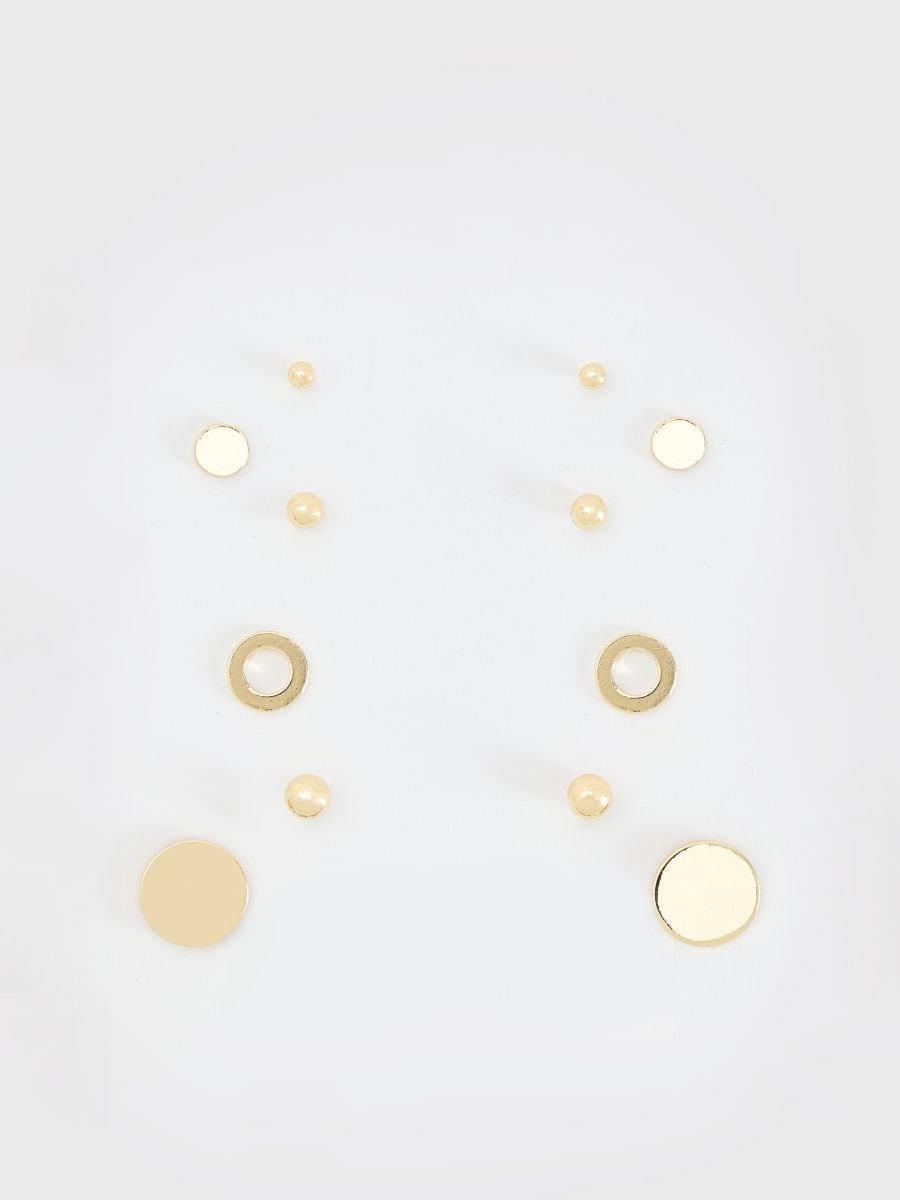 Gold Earrings Set, Golden, large image number 0