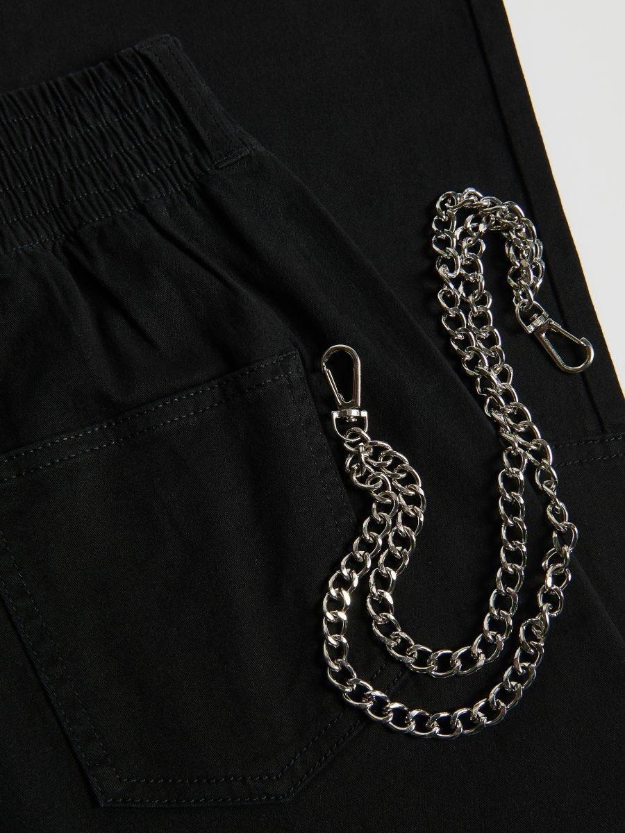 Black Trousers & Chain, Kids Girl, Black, large image number 1