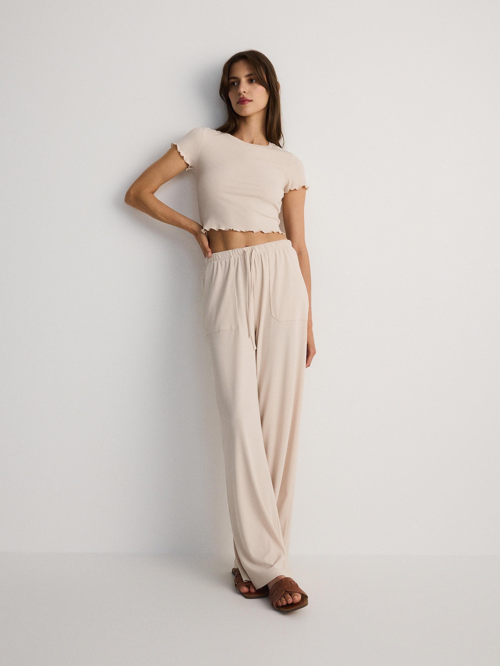 Beige Round Neck T-Shirt, , large image number 2