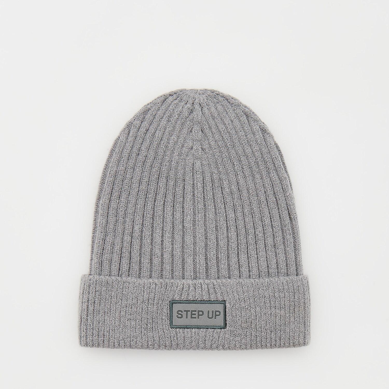 Grey Rib Knit Beanie, , large image number 0