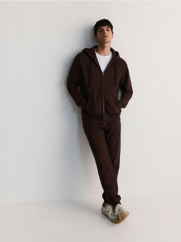 Brown Regular Fit Tracksuit Bottoms, , large image number 0