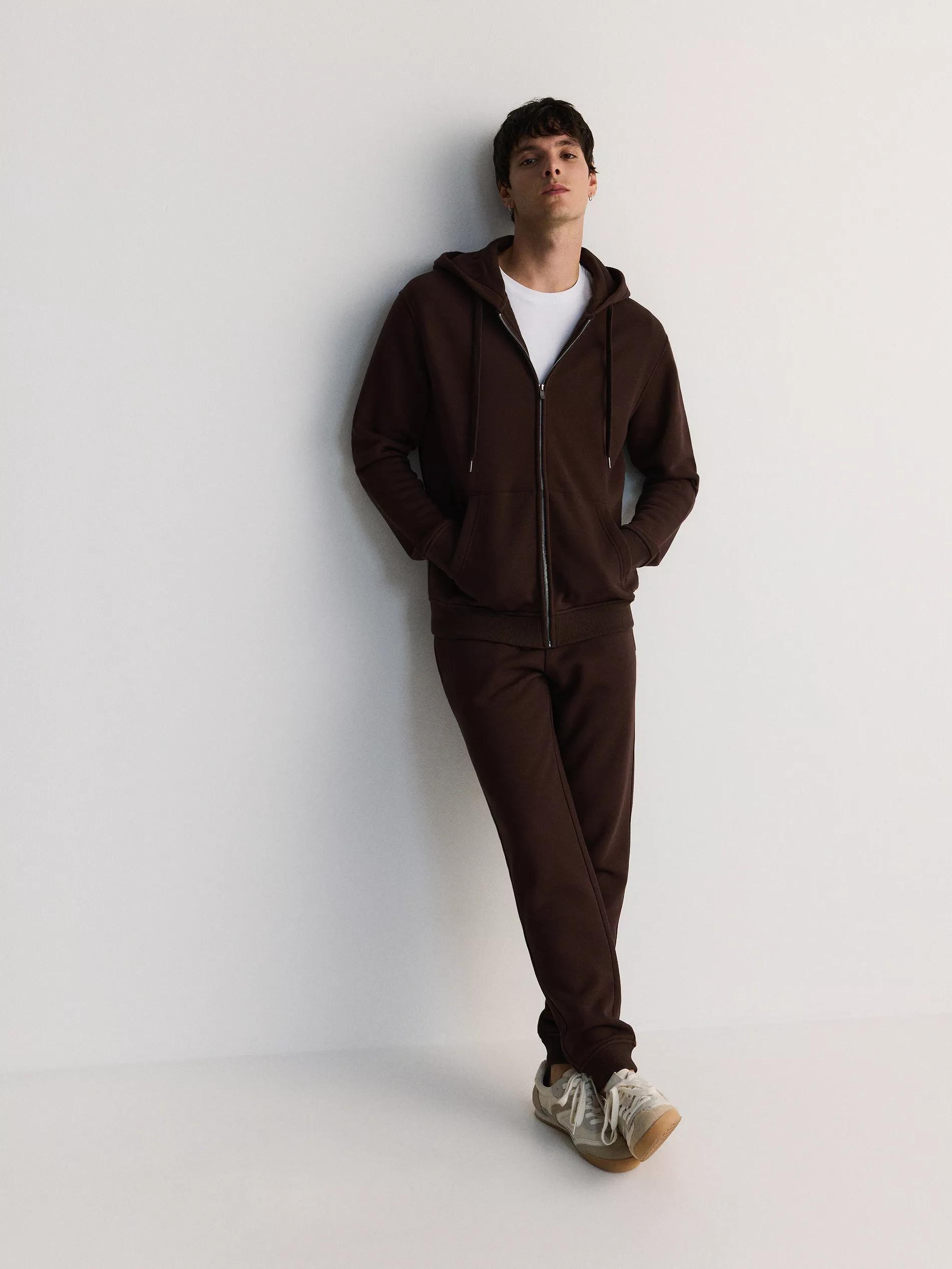 Brown Regular Fit Tracksuit Bottoms, , large image number 1