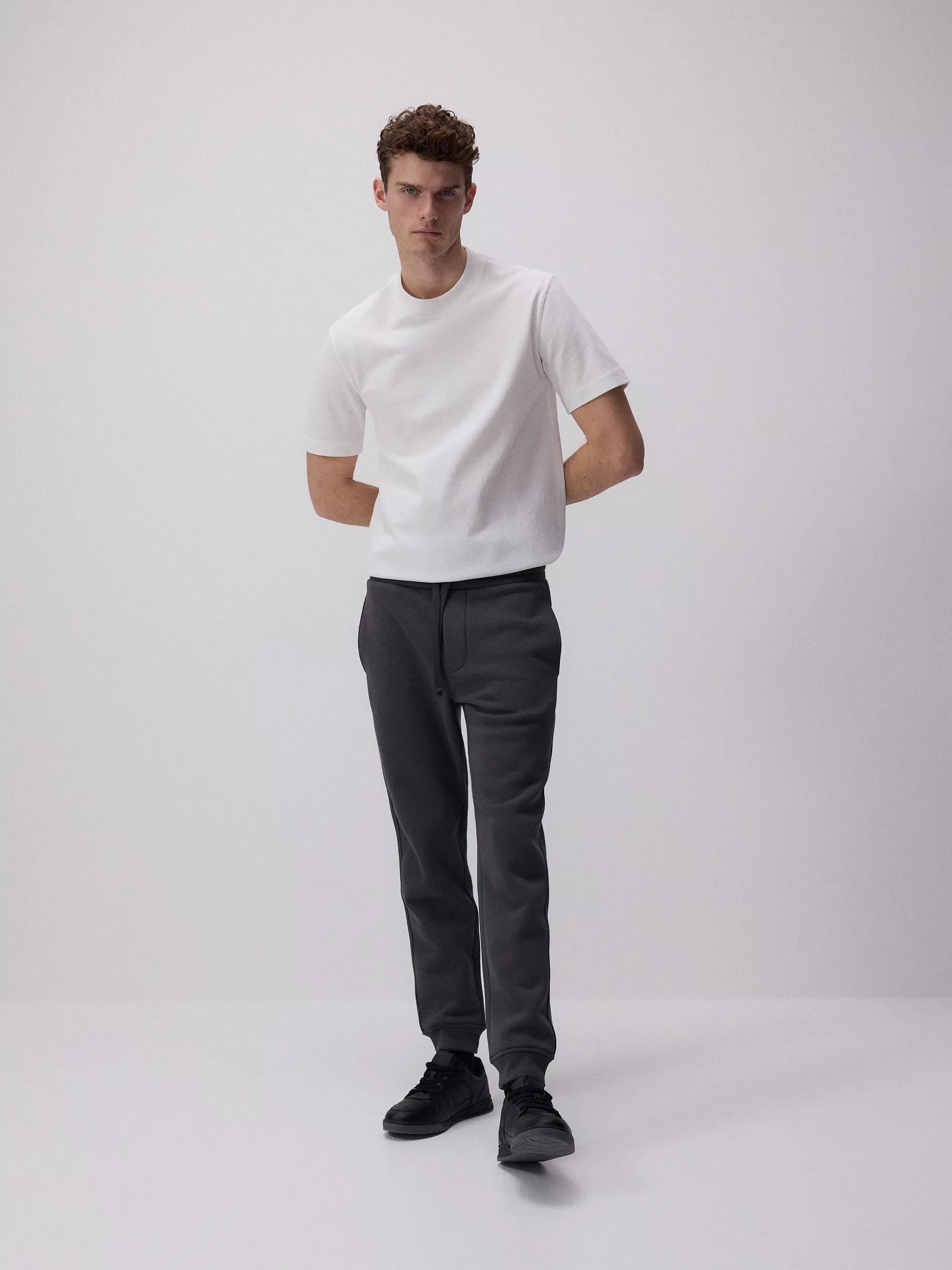 Grey Regular Fit Tracksuit Bottoms, , large image number 1