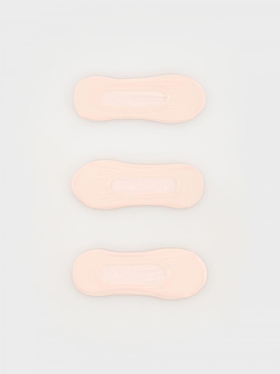 Beige Short Socks, Set Of 3, , medium
