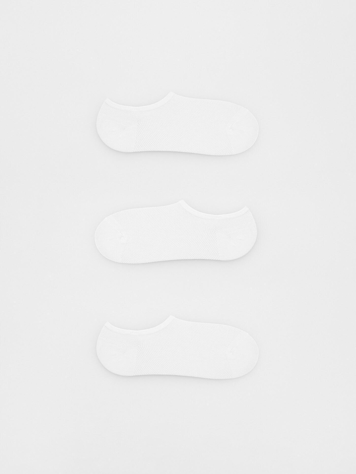 White Cotton Socks, Set Of 3, , large image number 0