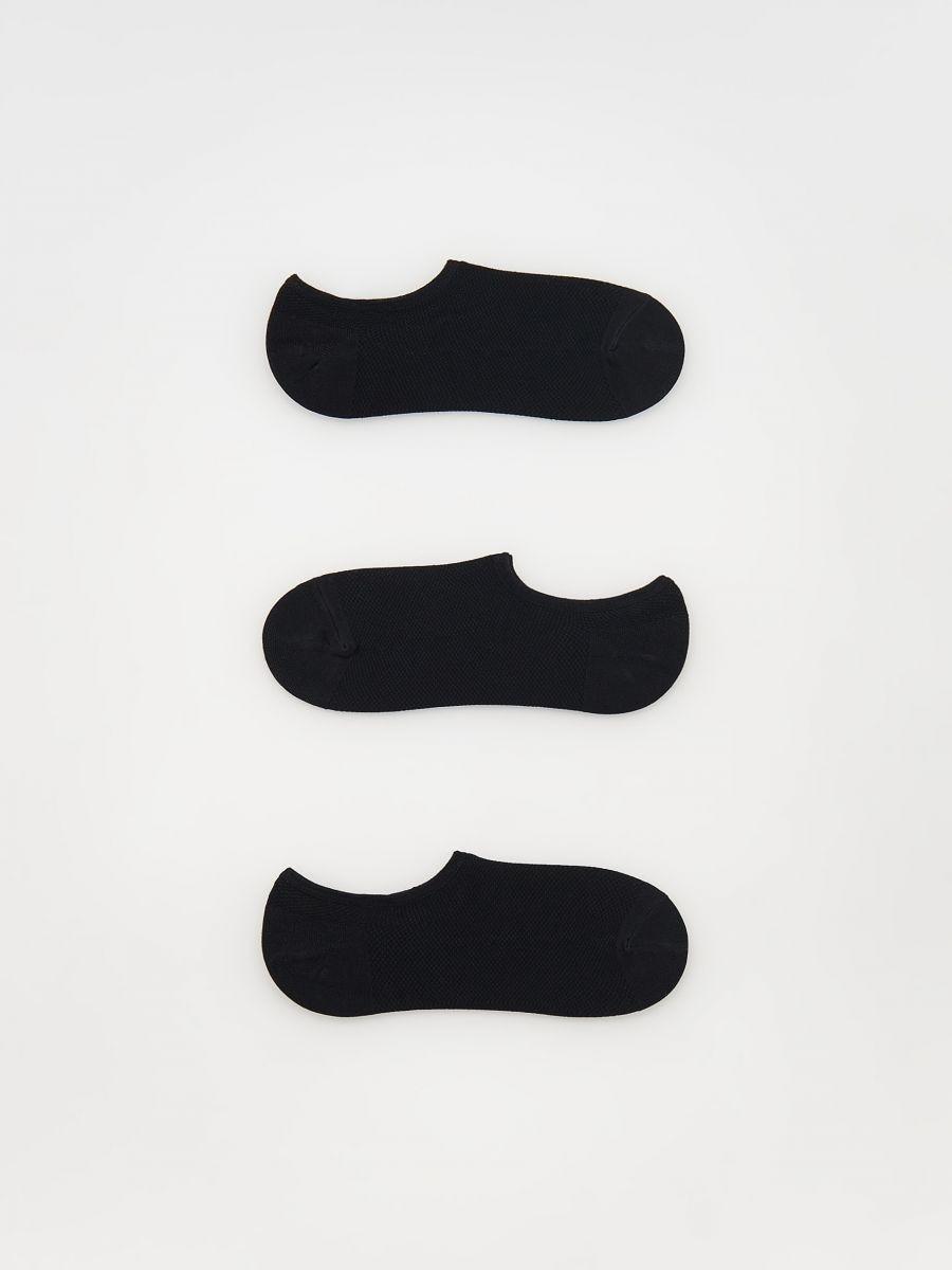 Black Short Socks, Set Of 3, , large image number 0