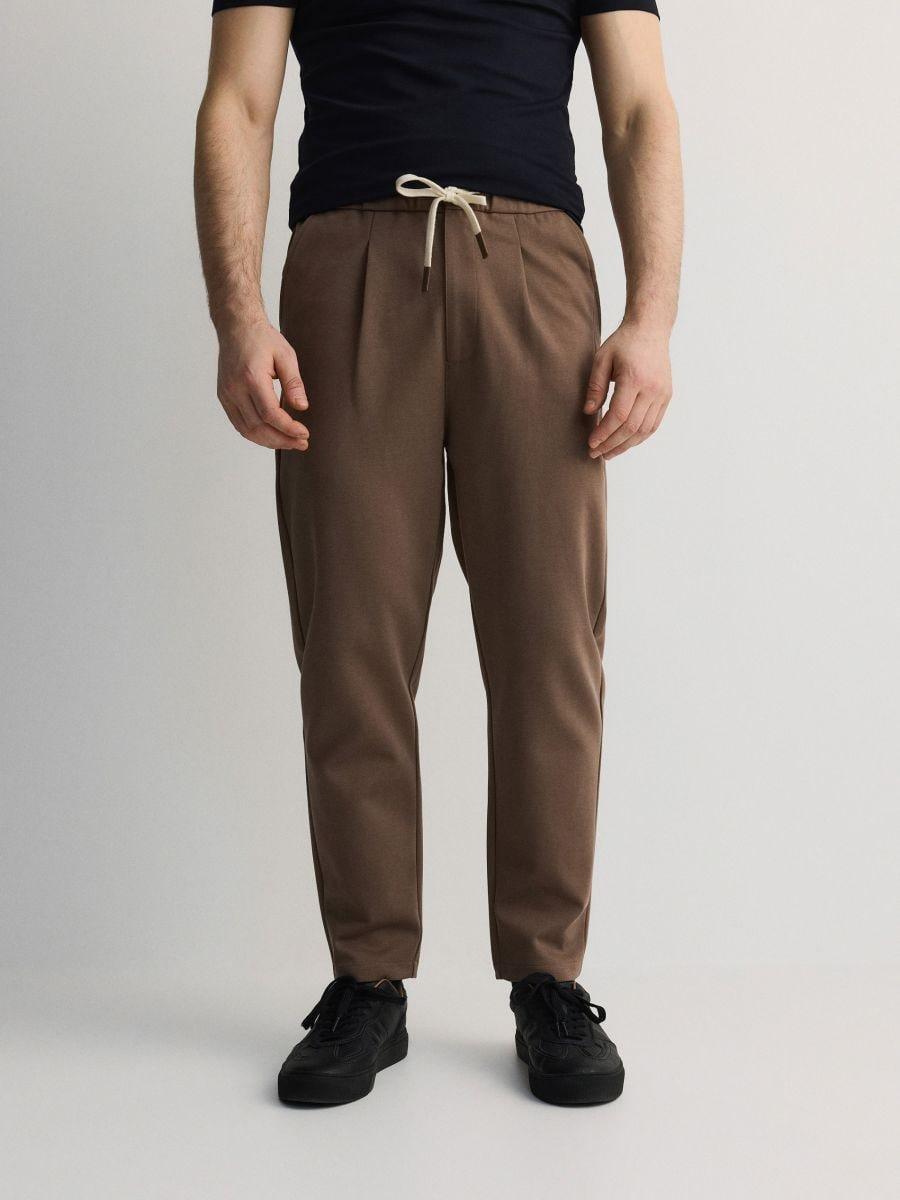 Brown Regular Chino Pants With Added Lyocell, , large image number 0