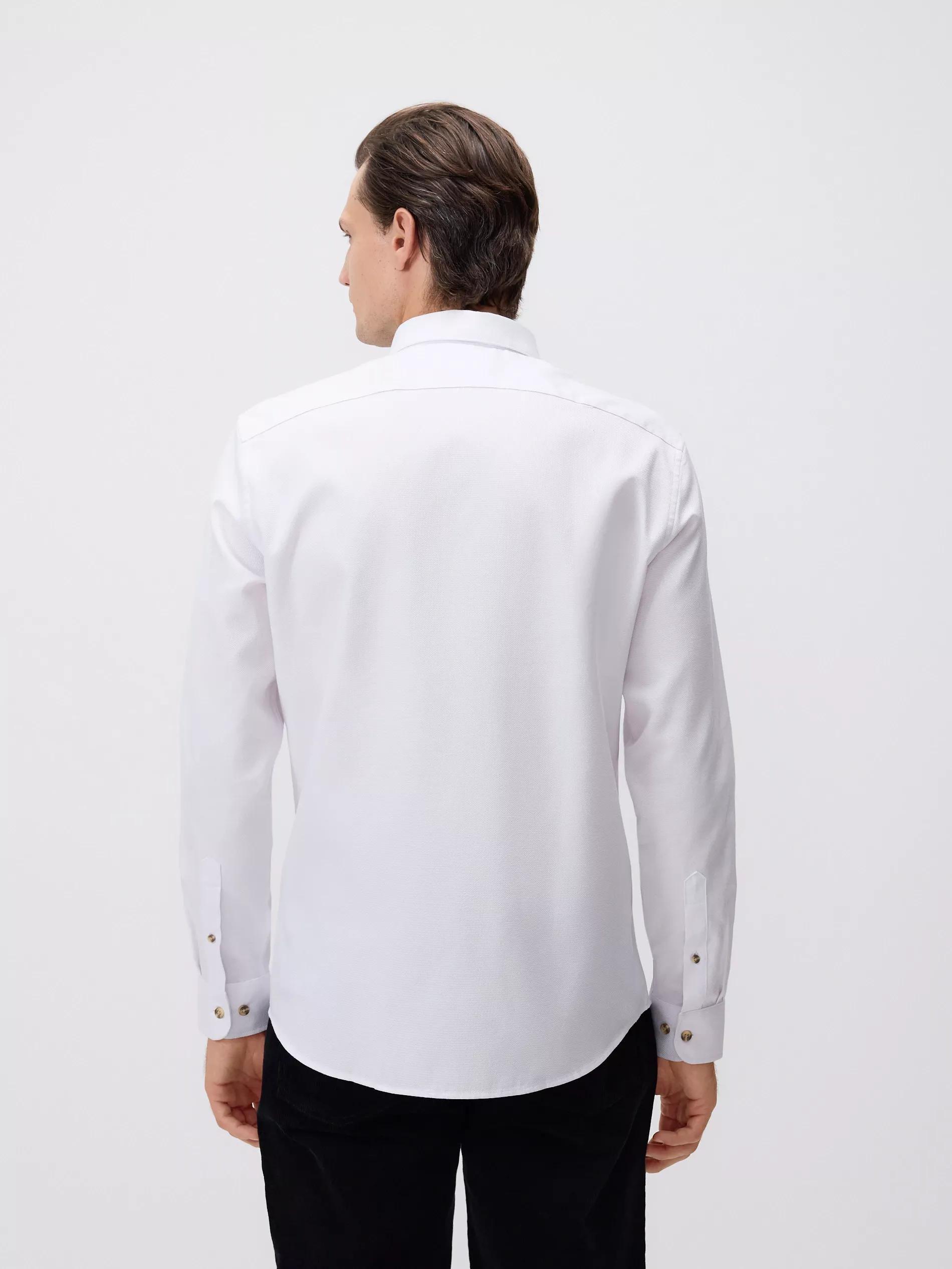 White Cotton Rich Regular Fit Shirt, White, medium