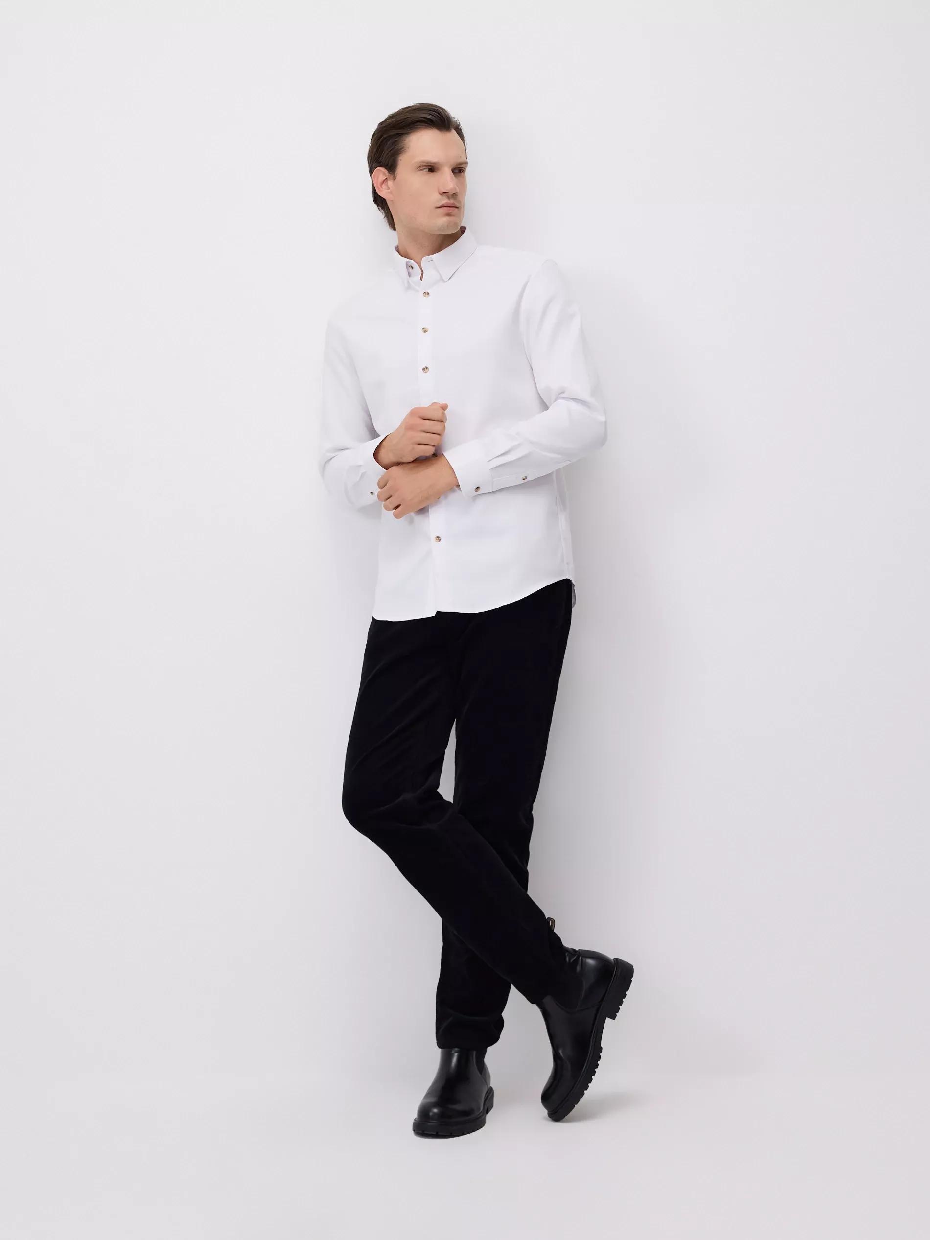 White Cotton Rich Regular Fit Shirt, White, large image number 3