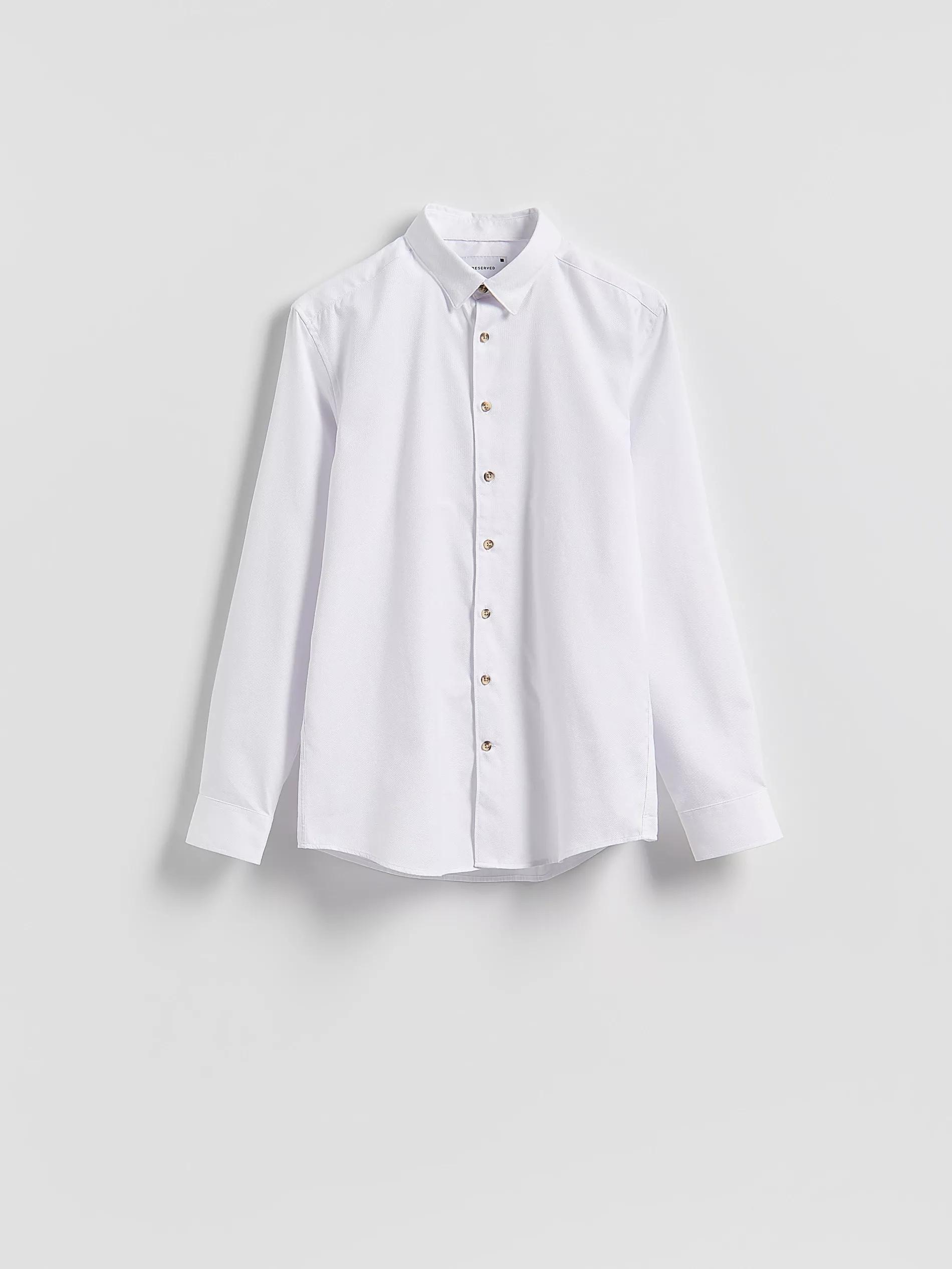 White Cotton Rich Regular Fit Shirt, White, large image number 4