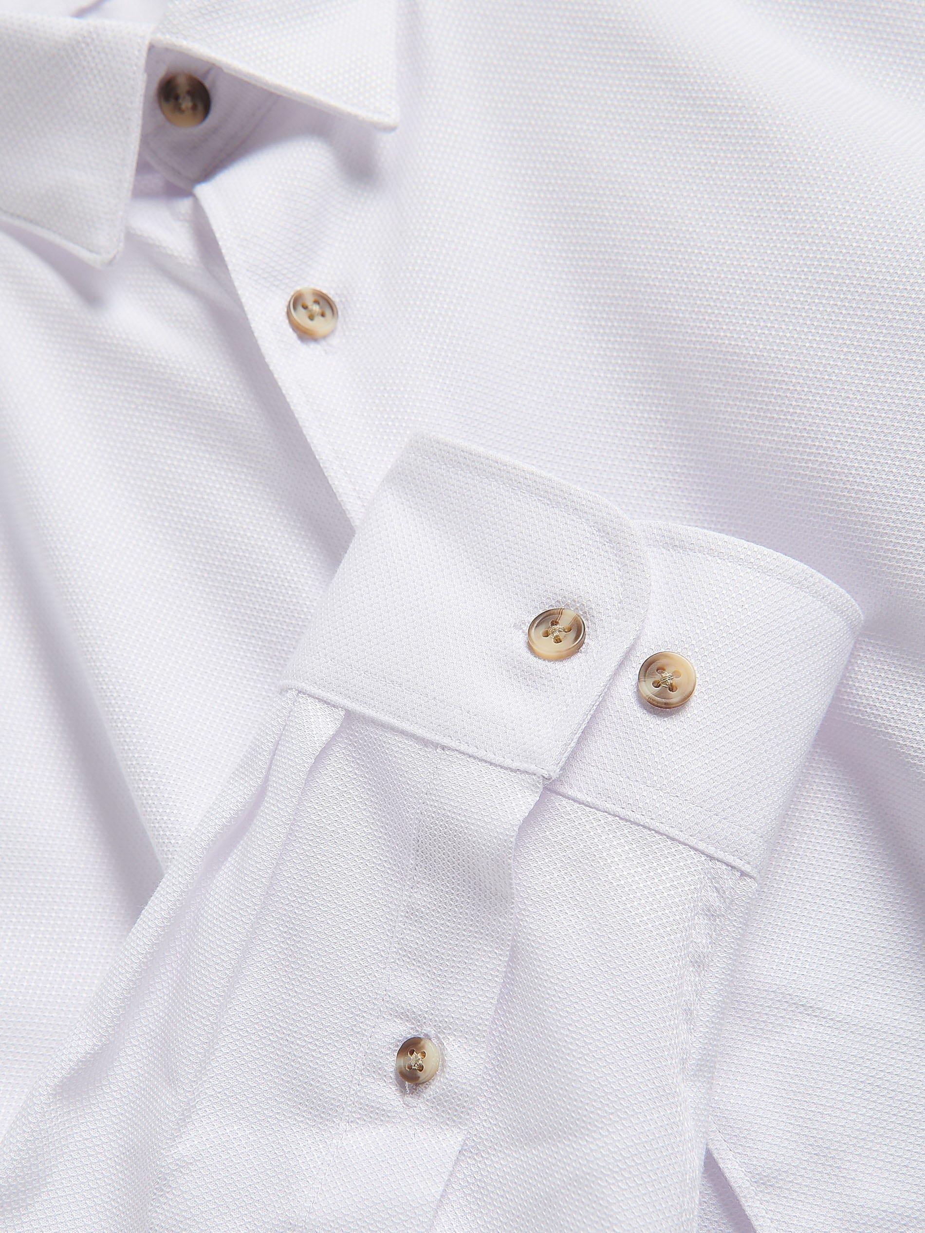 White Cotton Rich Regular Fit Shirt, White, large image number 5