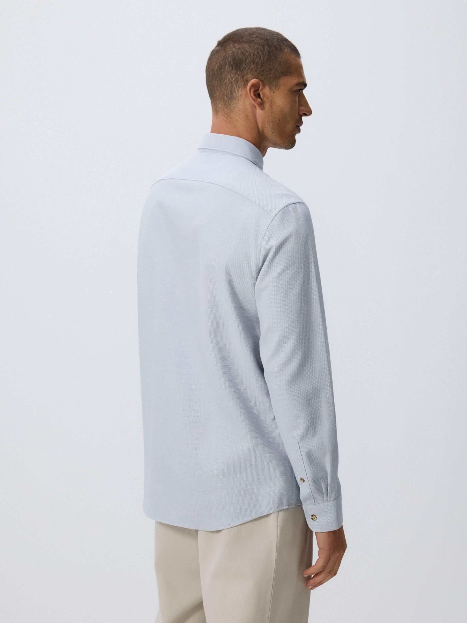 Grey Cotton Rich Regular Fit Shirt, Light grey, large image number 2