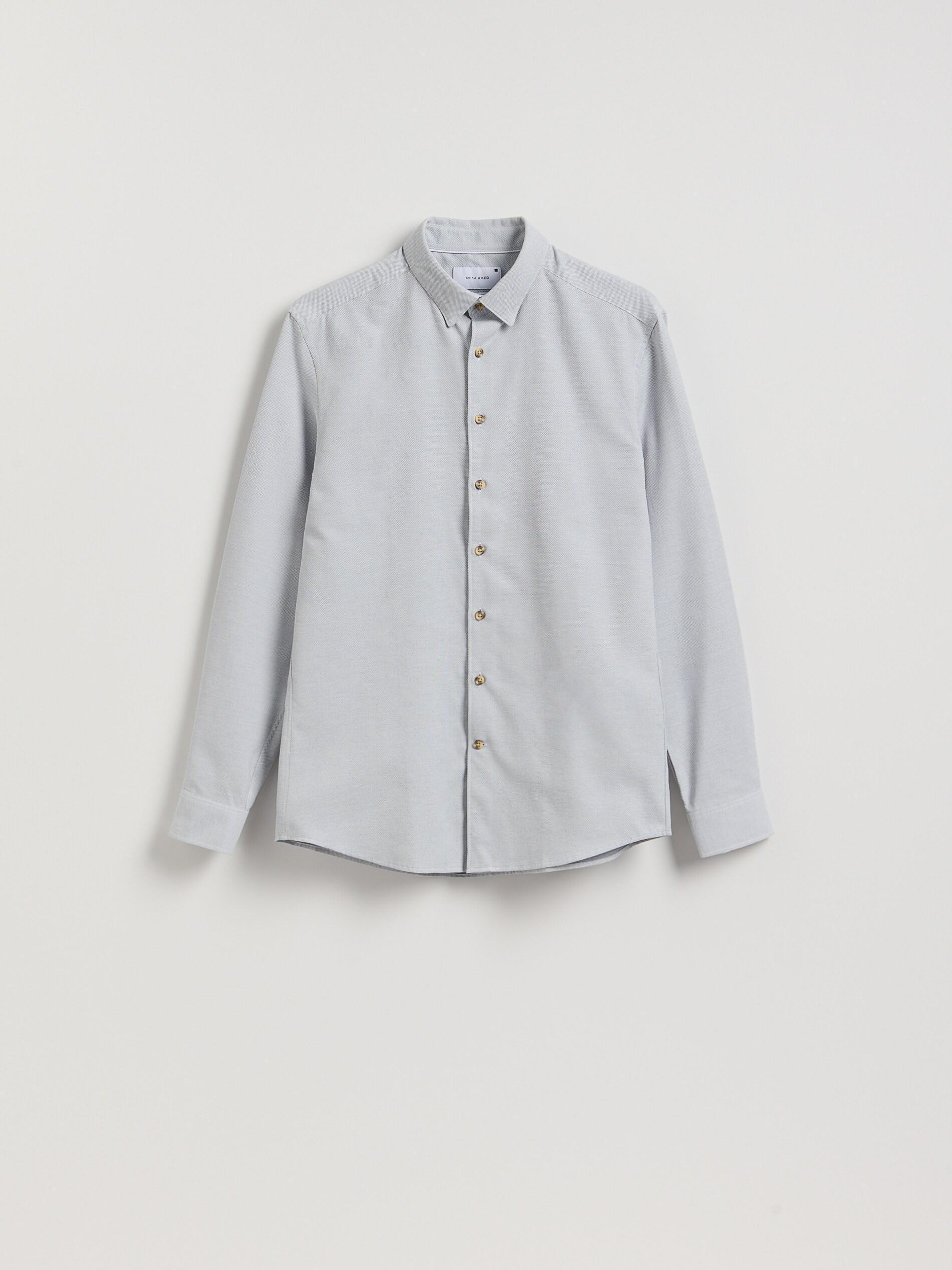 Grey Cotton Rich Regular Fit Shirt, Light grey, large image number 4