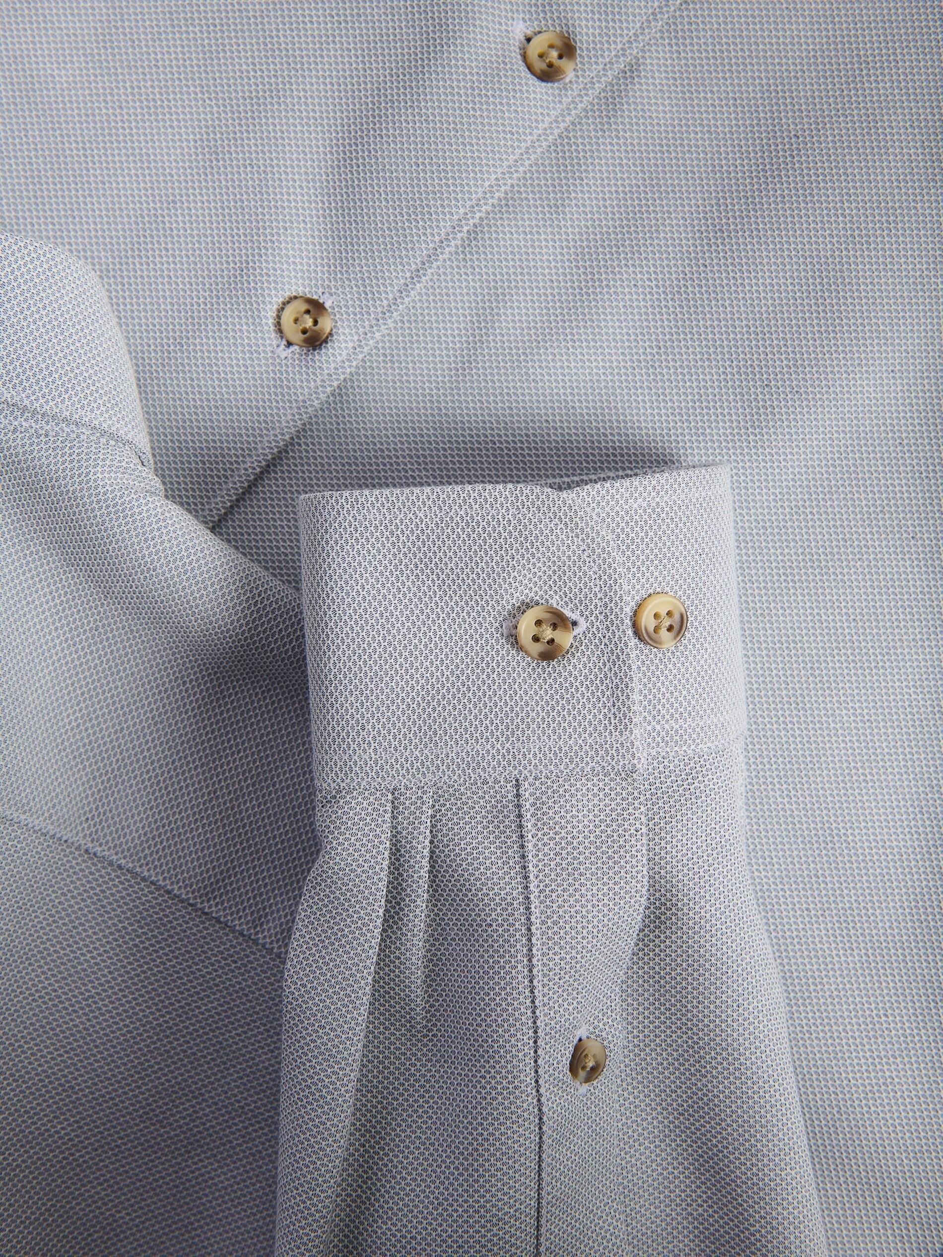 Grey Cotton Rich Regular Fit Shirt, Light grey, large image number 5