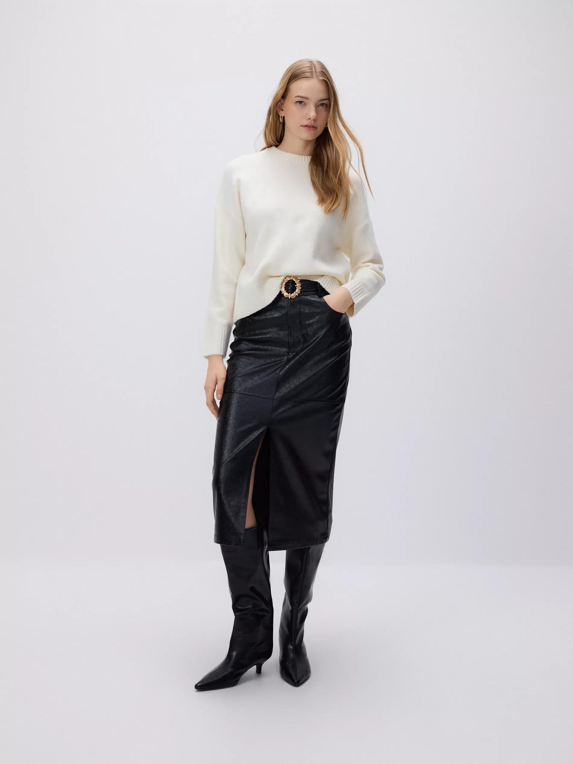 Beige Jumper With Dropped Shoulders, Ivory, medium