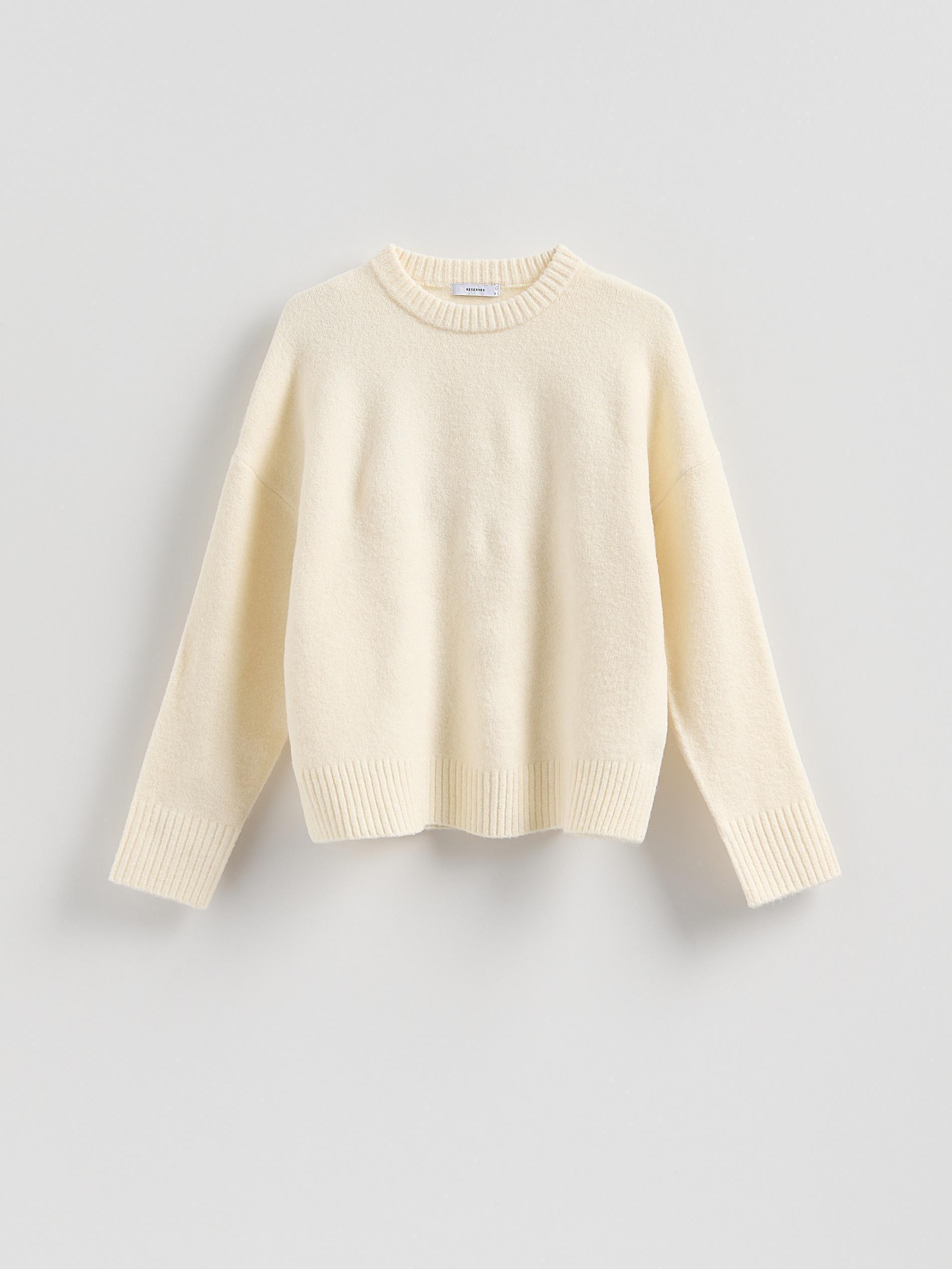 Beige Jumper With Dropped Shoulders, Ivory, large image number 4