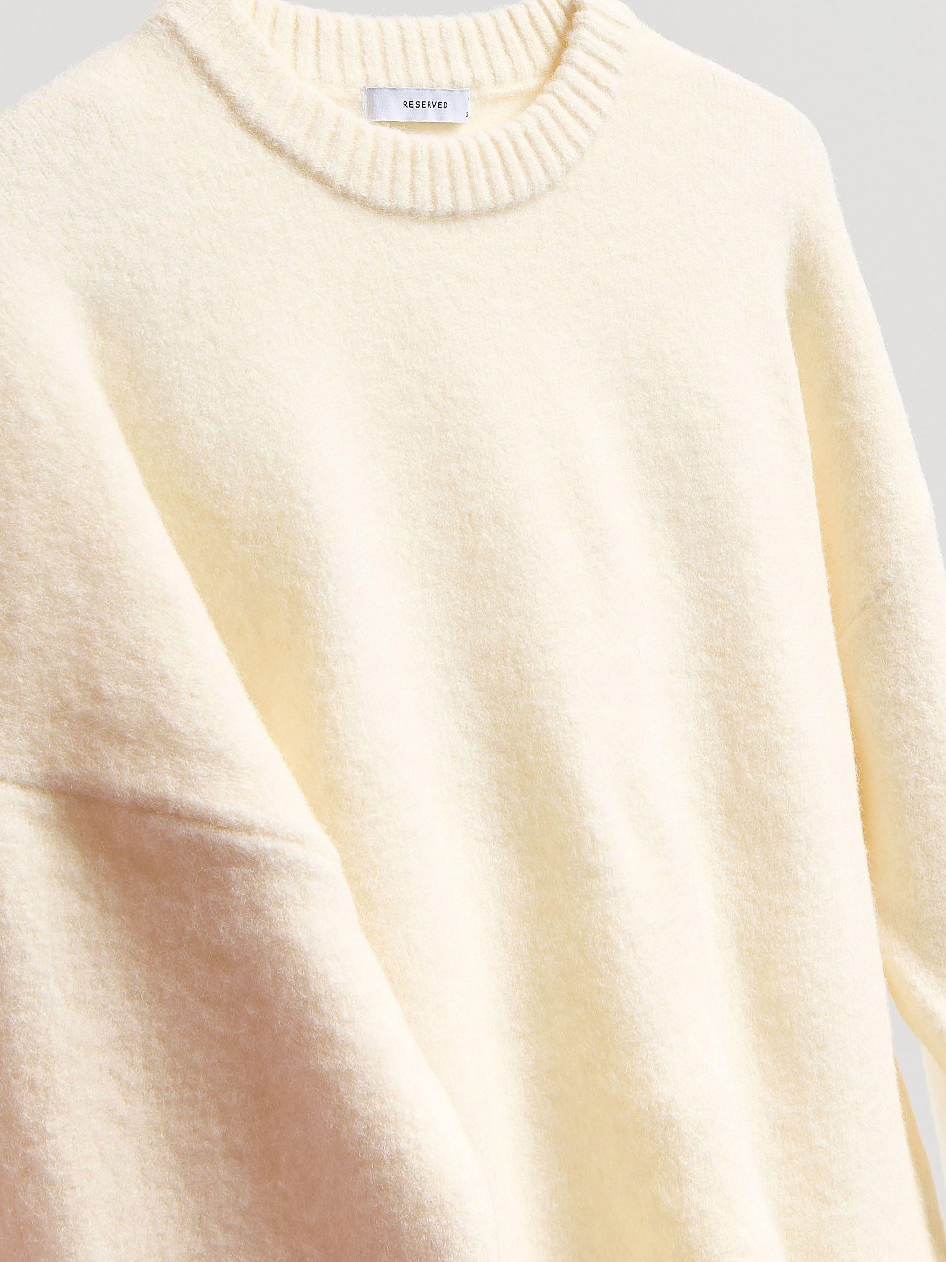 Beige Jumper With Dropped Shoulders, Ivory, large image number 5