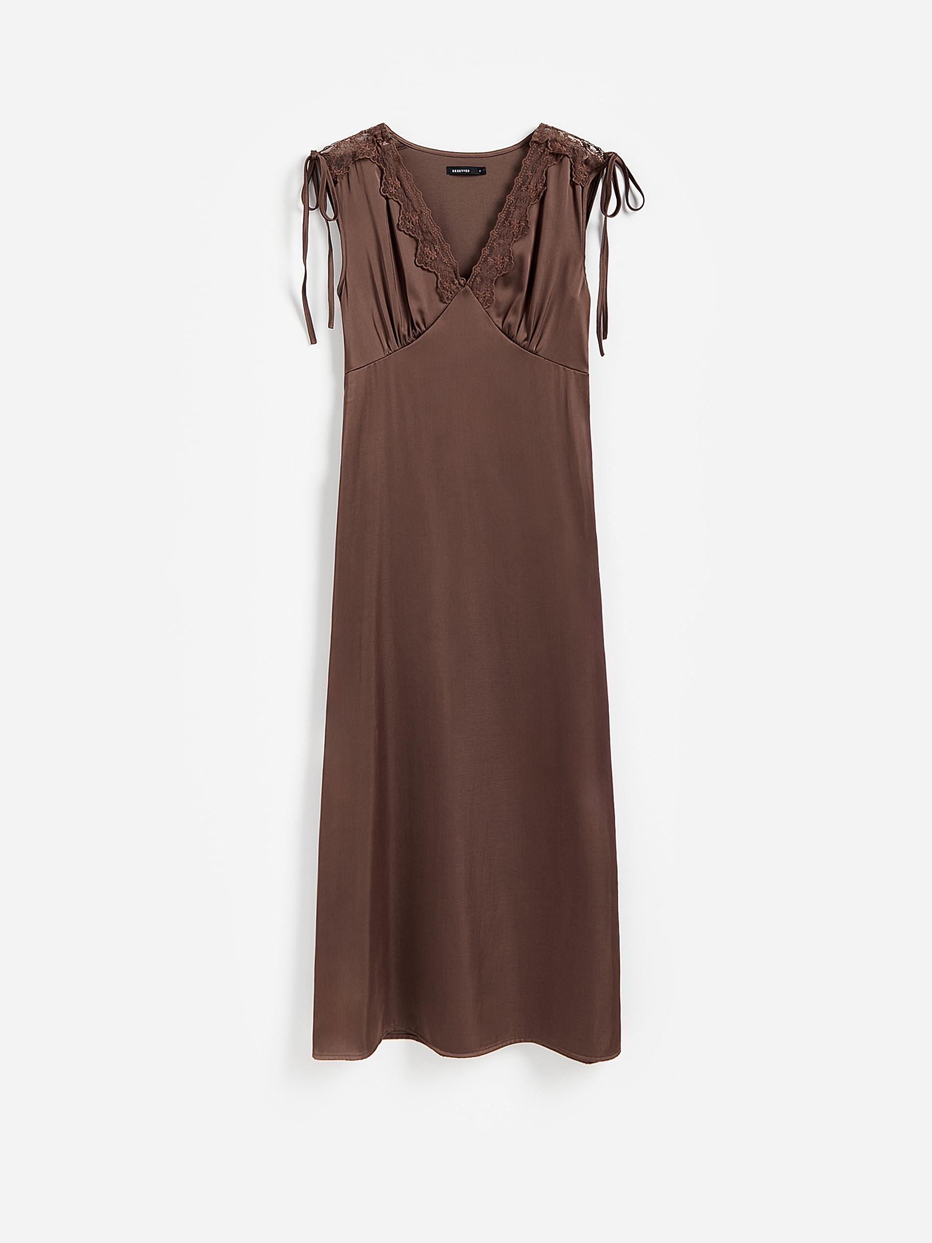 Brown Lingerie Dress, Brown, large image number 3