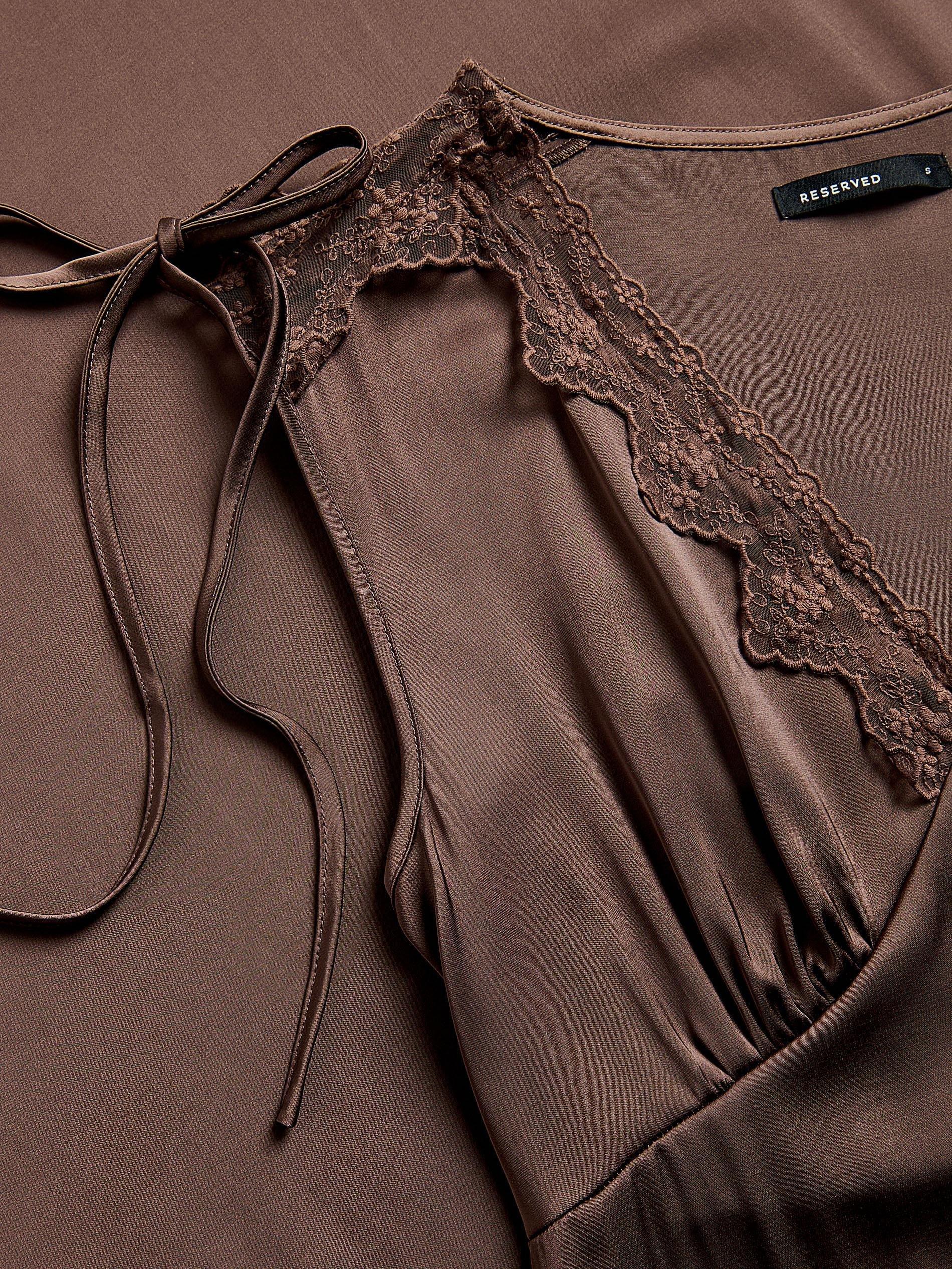Brown Lingerie Dress, Brown, large image number 4