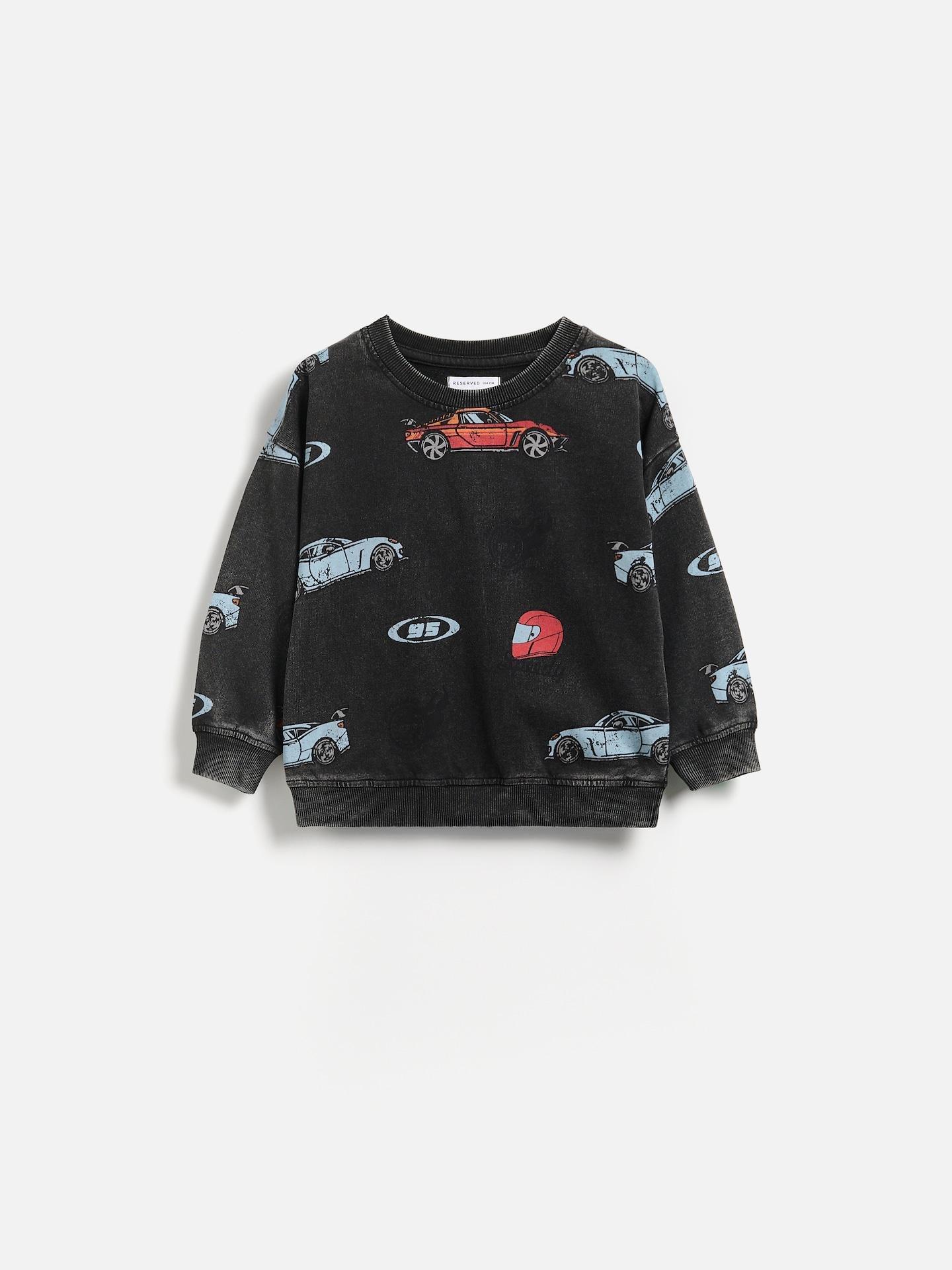 Grey Long Sleeve T-Shirt With Print, Grey, large image number 1